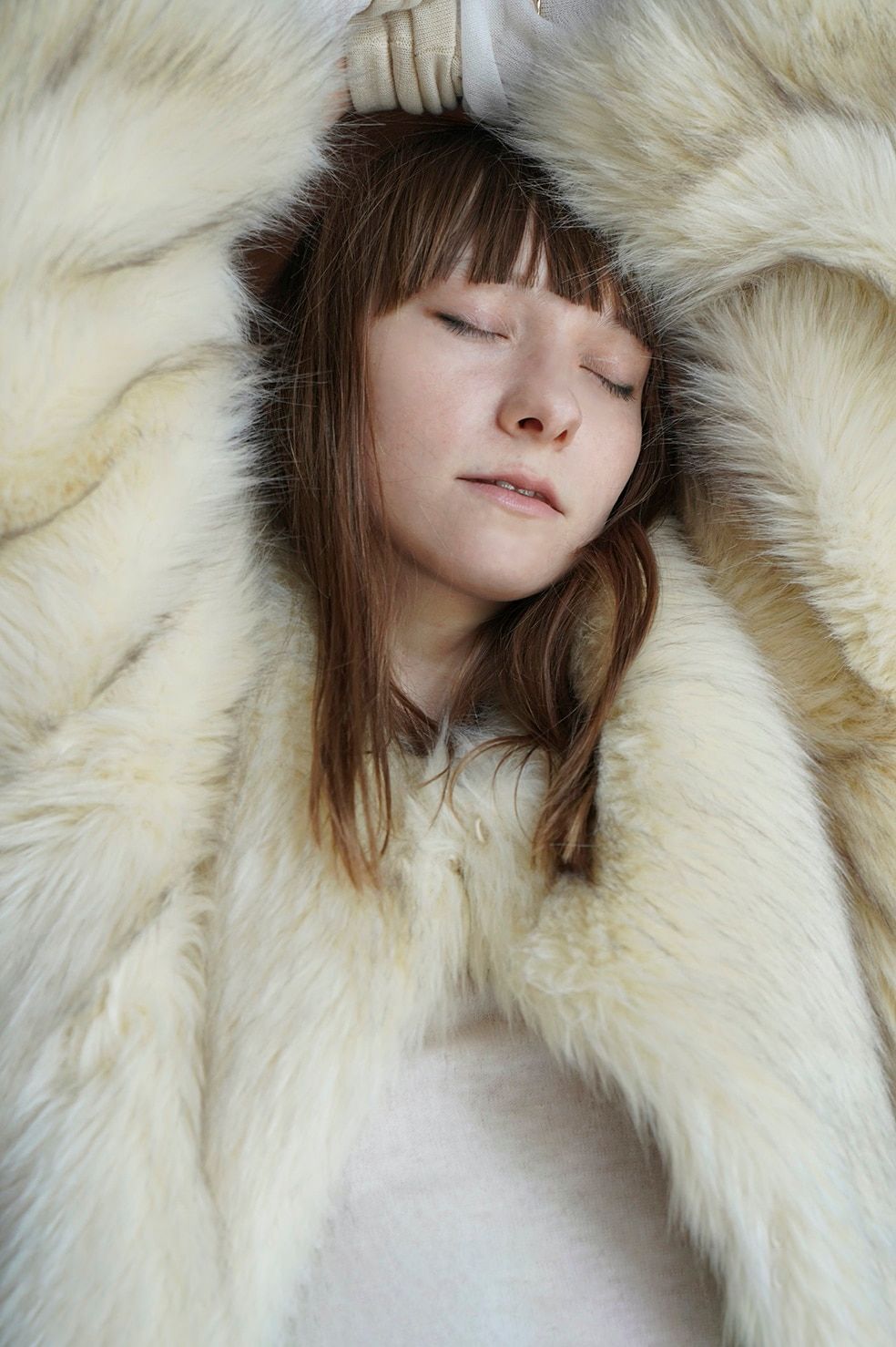 CLANE - ノーカラー ボリューム エコファーコート - NO COLLAR VOLUME