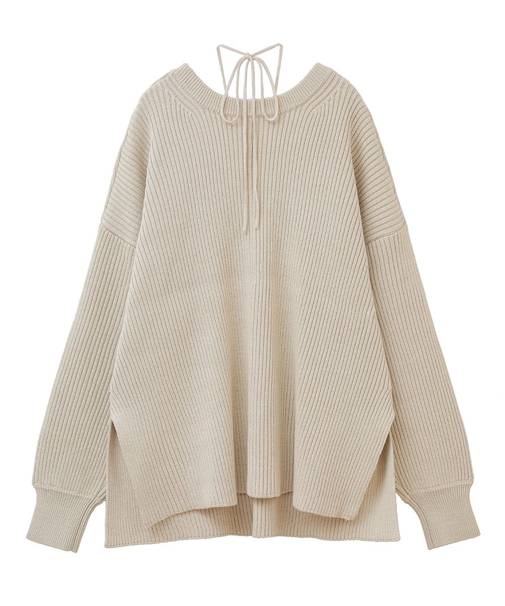 CLANE - ミックスカラーストリングワイドニットトップス - MIX COLOR