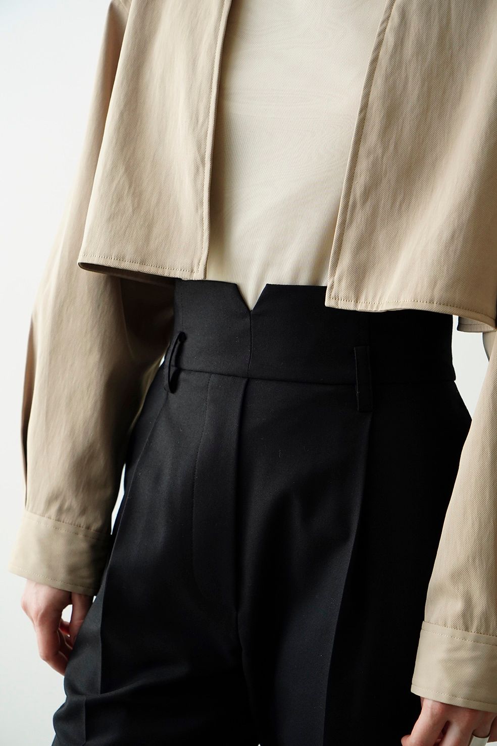 CLANE - ハイ ウエスト テーパード パンツ - HIGH WAIST TAPERED PANTS