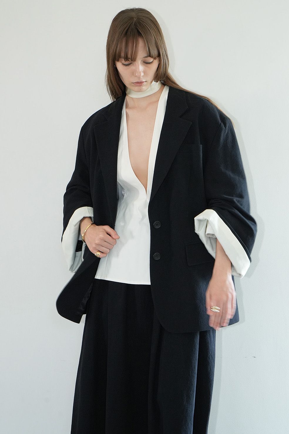 CLANE - LOOSE BELL SLEEVE JACKET- BLACK - ルーズベルスリーブ