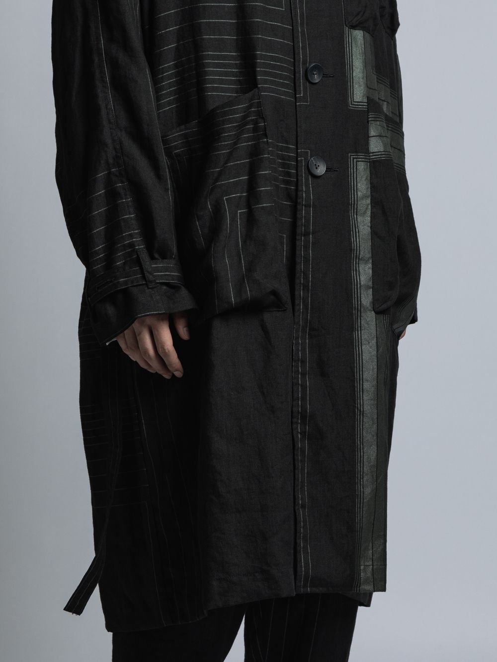 The Viridi-anne - スクエアプリントリネン コート | ADDICT WEB SHOP