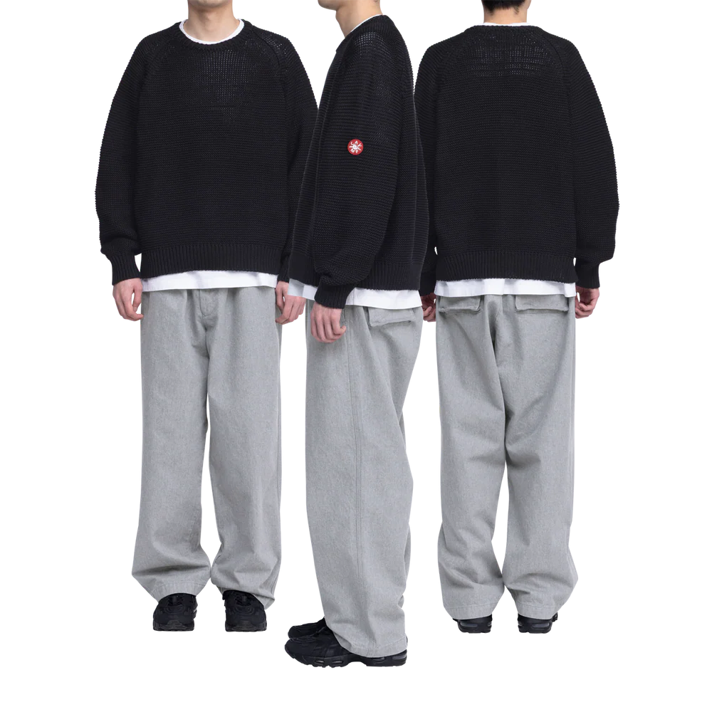 C.E - Raglan Sleeve Cotton Knit Black | ALTERFATE