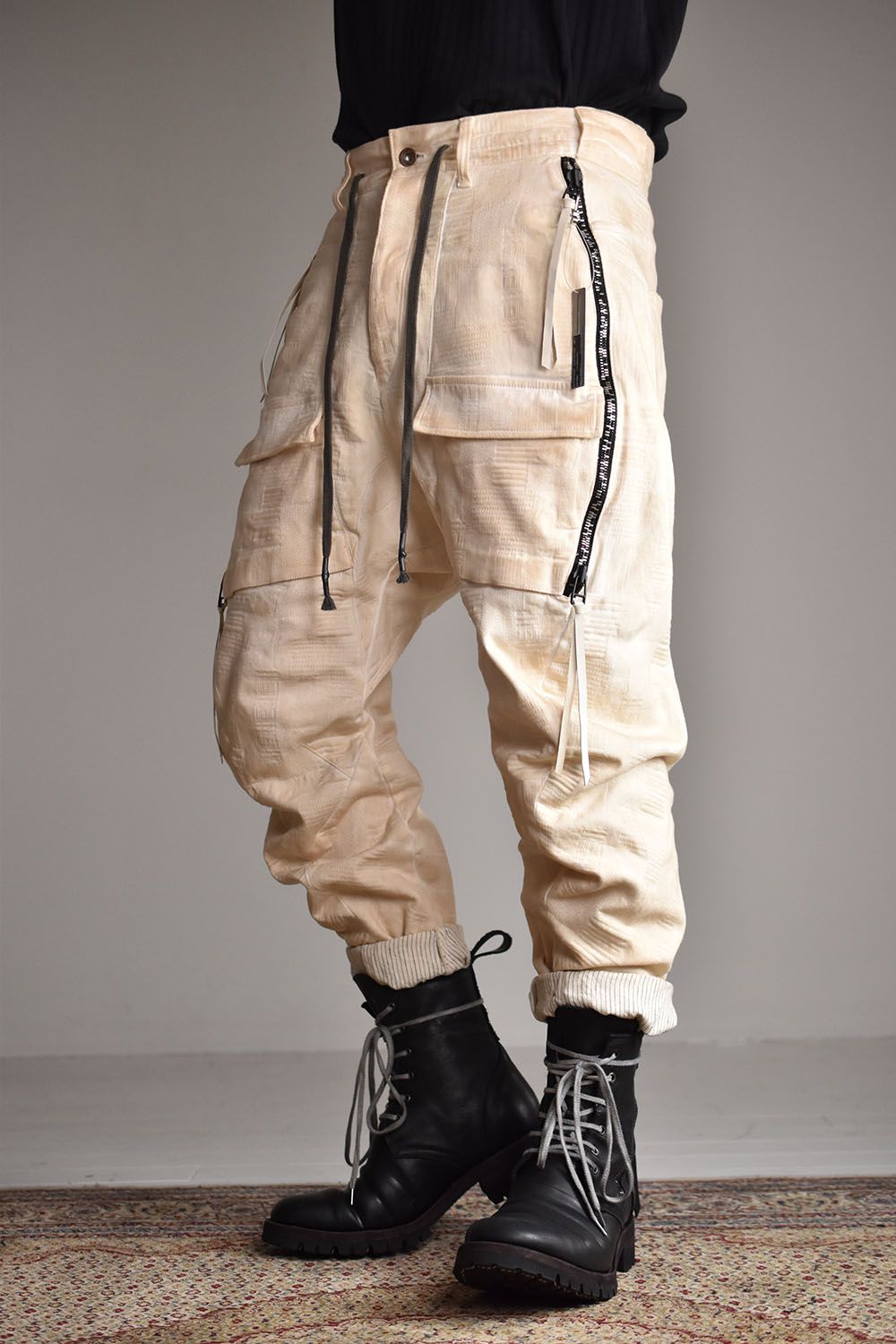 D.HYGEN - Patchwork Jacquard Bush Tapered Pants