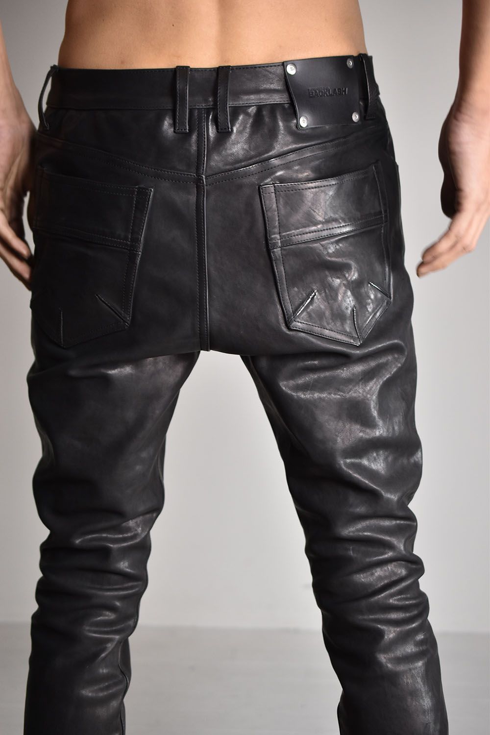 ISAMU KATAYAMA BACKLASH - MARYAM Kip Garment Dye Leather Pants