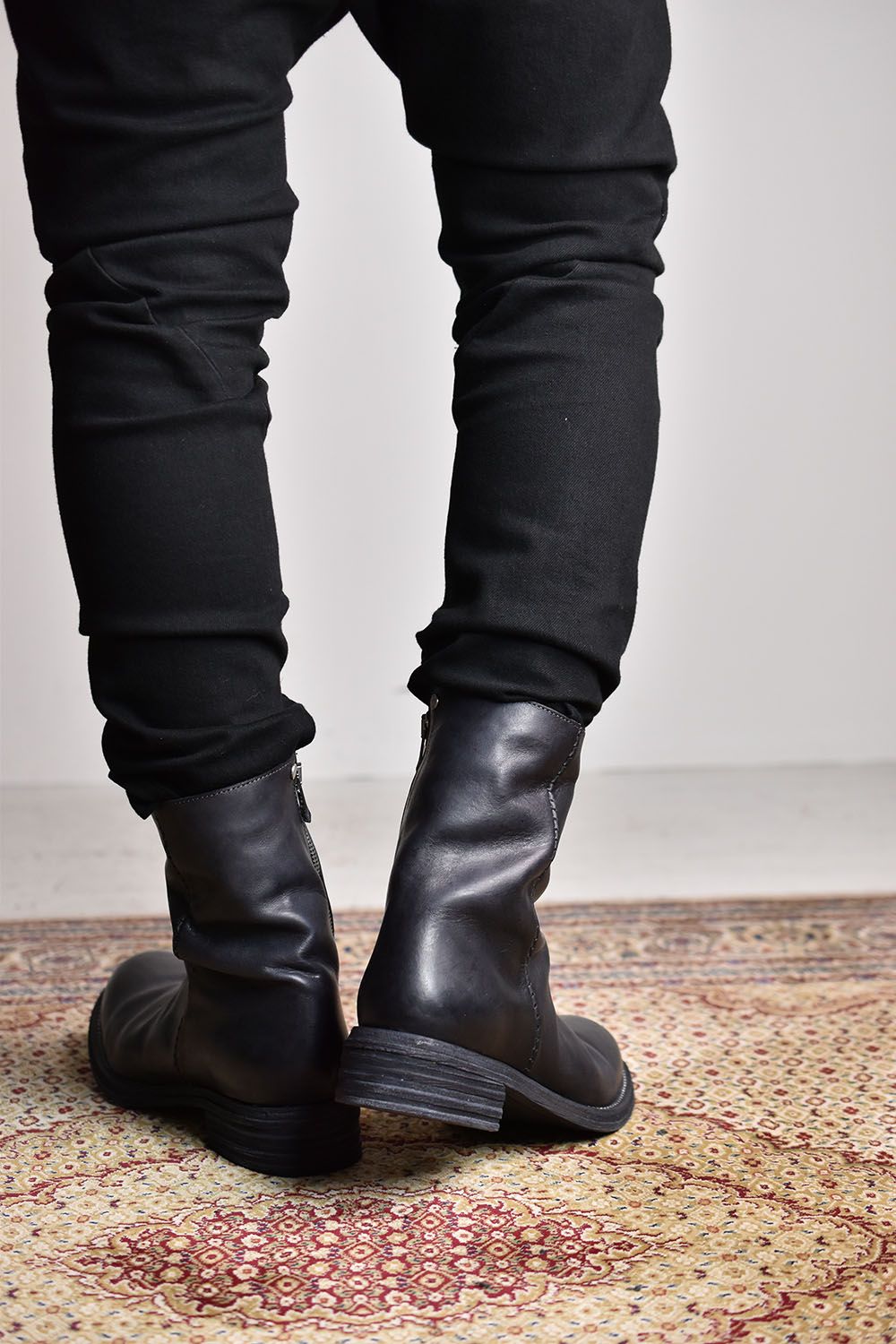 INCARNATION 黒 レザー ラップスカート GUIDI BACKLASH INCARNATION 黒