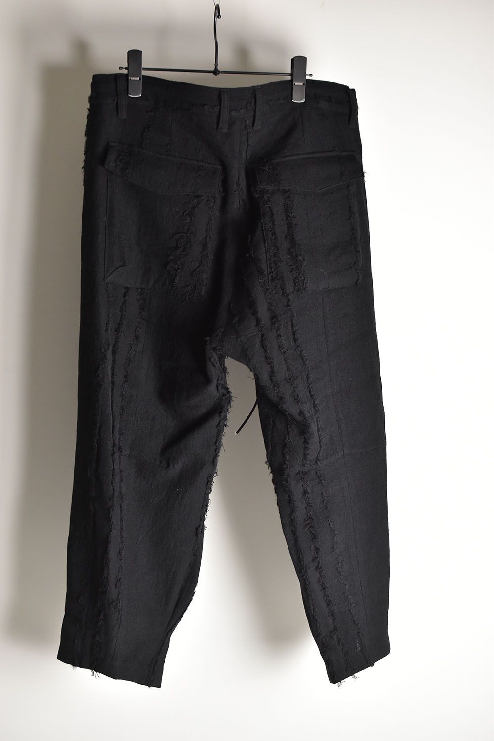 D.HYGEN - Wool SCAB Broken Stripe Jacquard Wide Cropped Pants