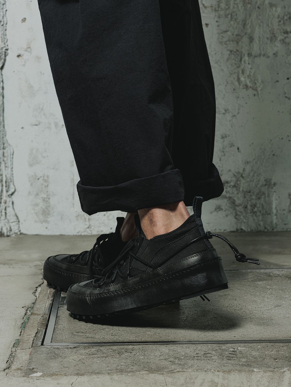 The Viridi-anne - Double Lace Up Shark Sole Sneaker