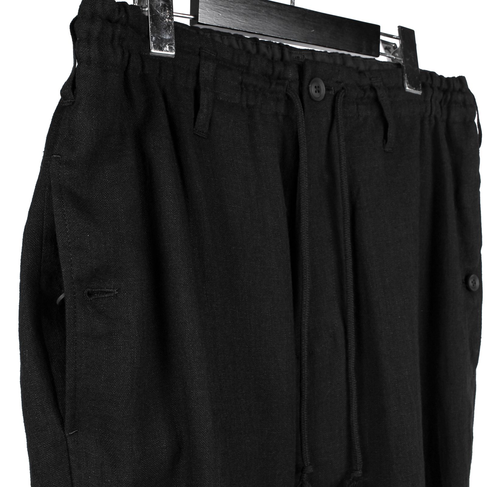 yohji yamamoto - pour homme | 脇リブパンツ (メンズ) / ブラック