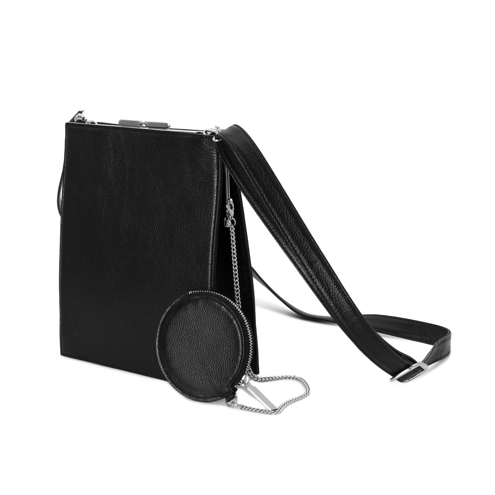 ヨウジ ヤマモト 牛革×デニム 黒ショルダーバッグ サコッシュ STAFF