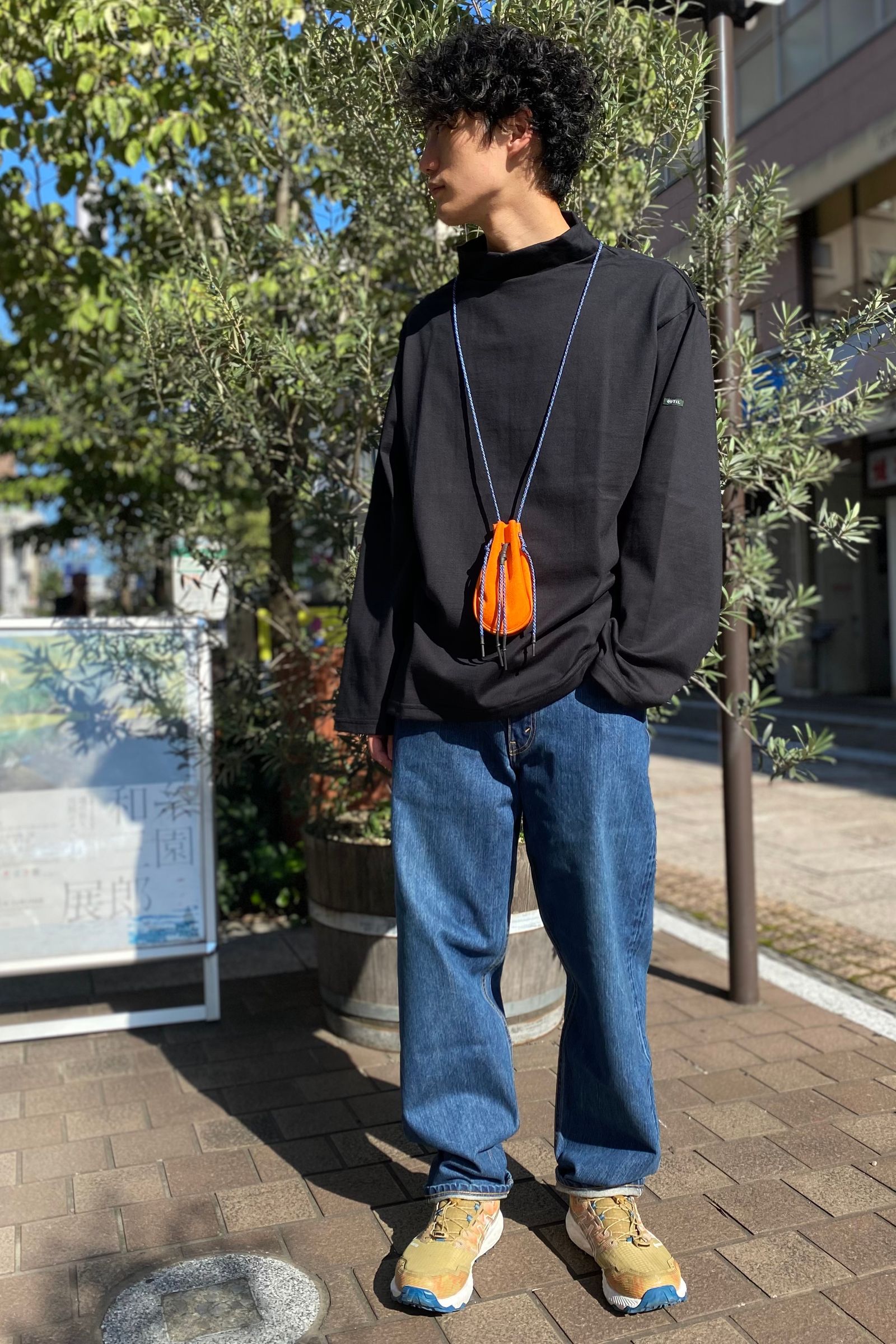 outil toricot モックネックバスクシャツ ブラック size2 OUTIL ウティ