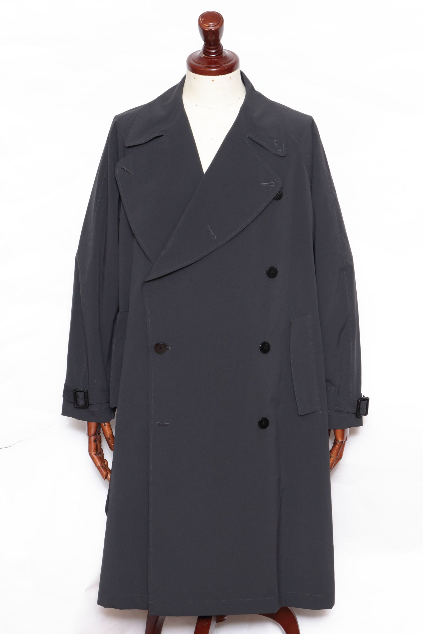 ES:S - 撥水ポリエステル タイプライター トレンチ / ネイビー | BEKKU