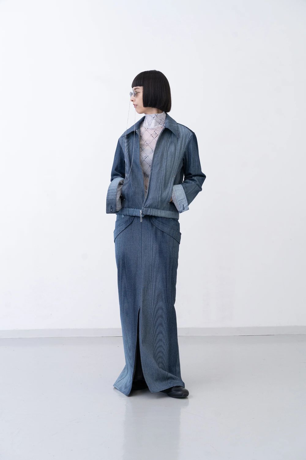 HATRA - 【26SS / 予約受付中】Mirage Bleach Denim Jacket [navy