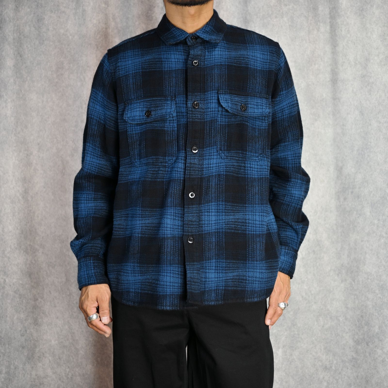 MINEDENIM - Distortion Ombre Check Flannel Over SH （BPT） / オン