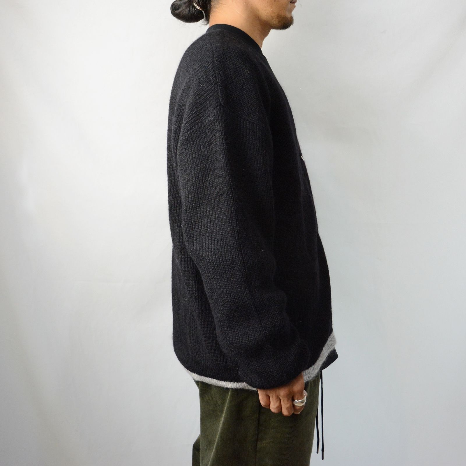 ISAMU KATAYAMA BACKLASH - モヘアニット ジップカーディガン （BLACK