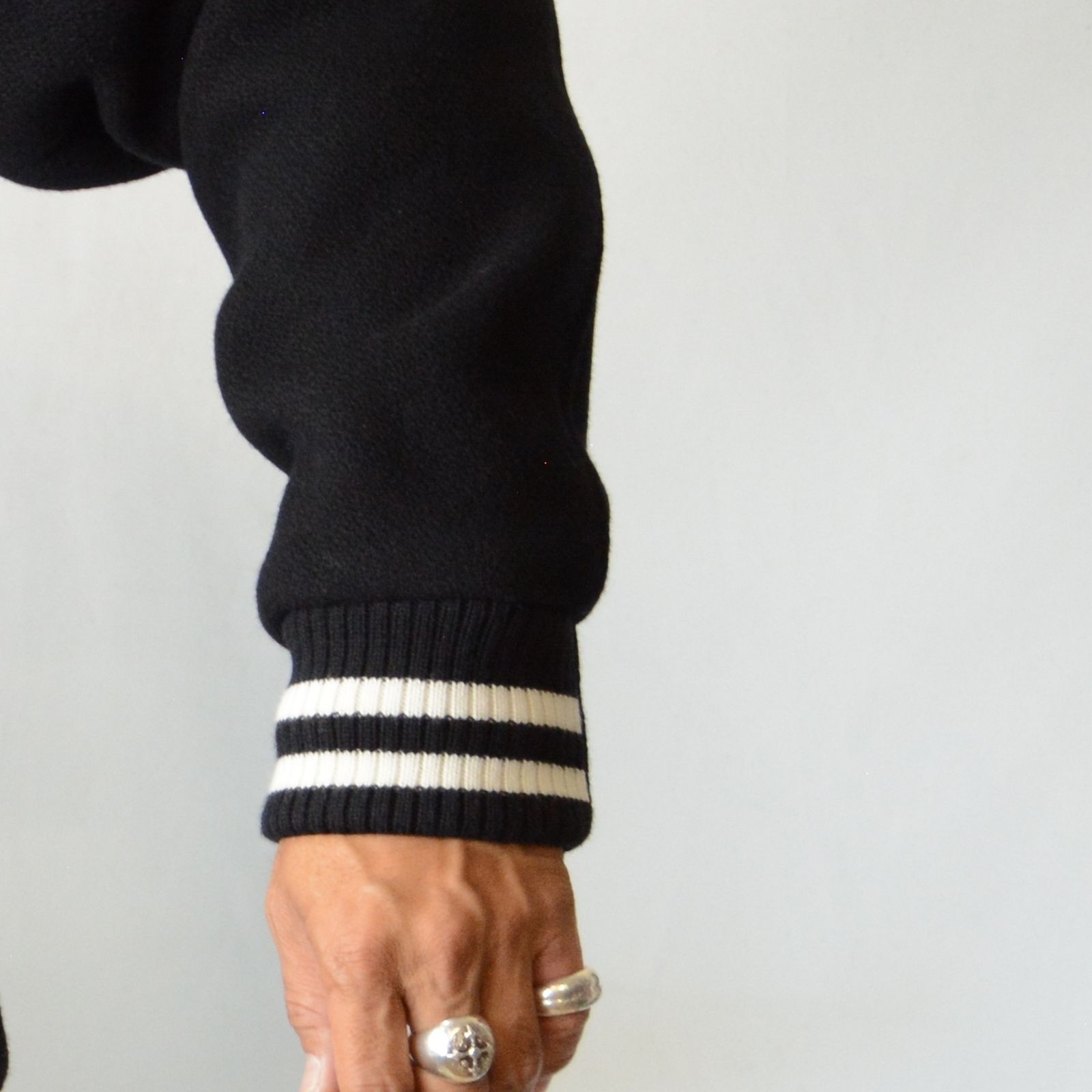 MINEDENIM - Wool Meiton ＆ Leather Studium Jamper （BLT