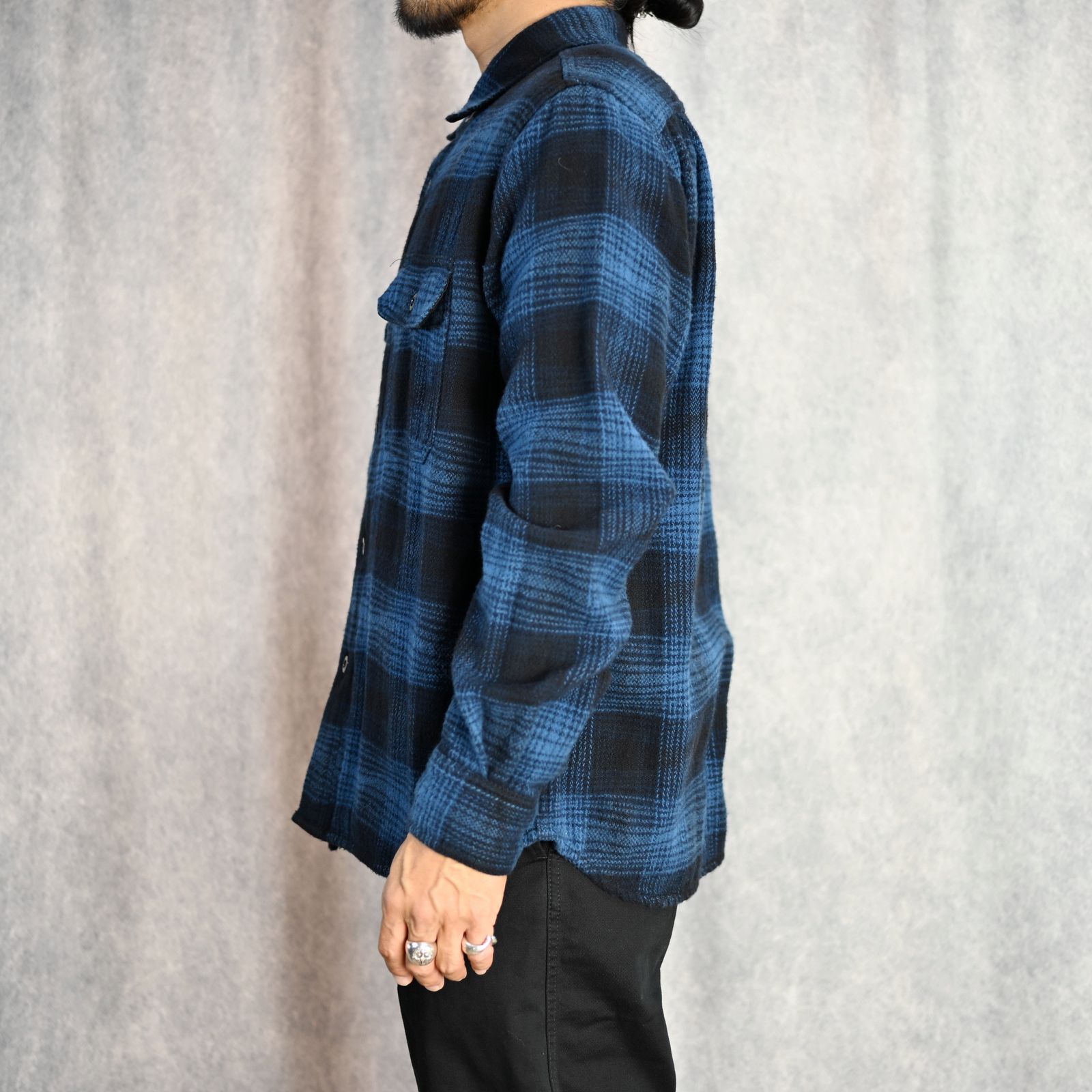 MINEDENIM - Distortion Ombre Check Flannel Over SH （BPT） / オン