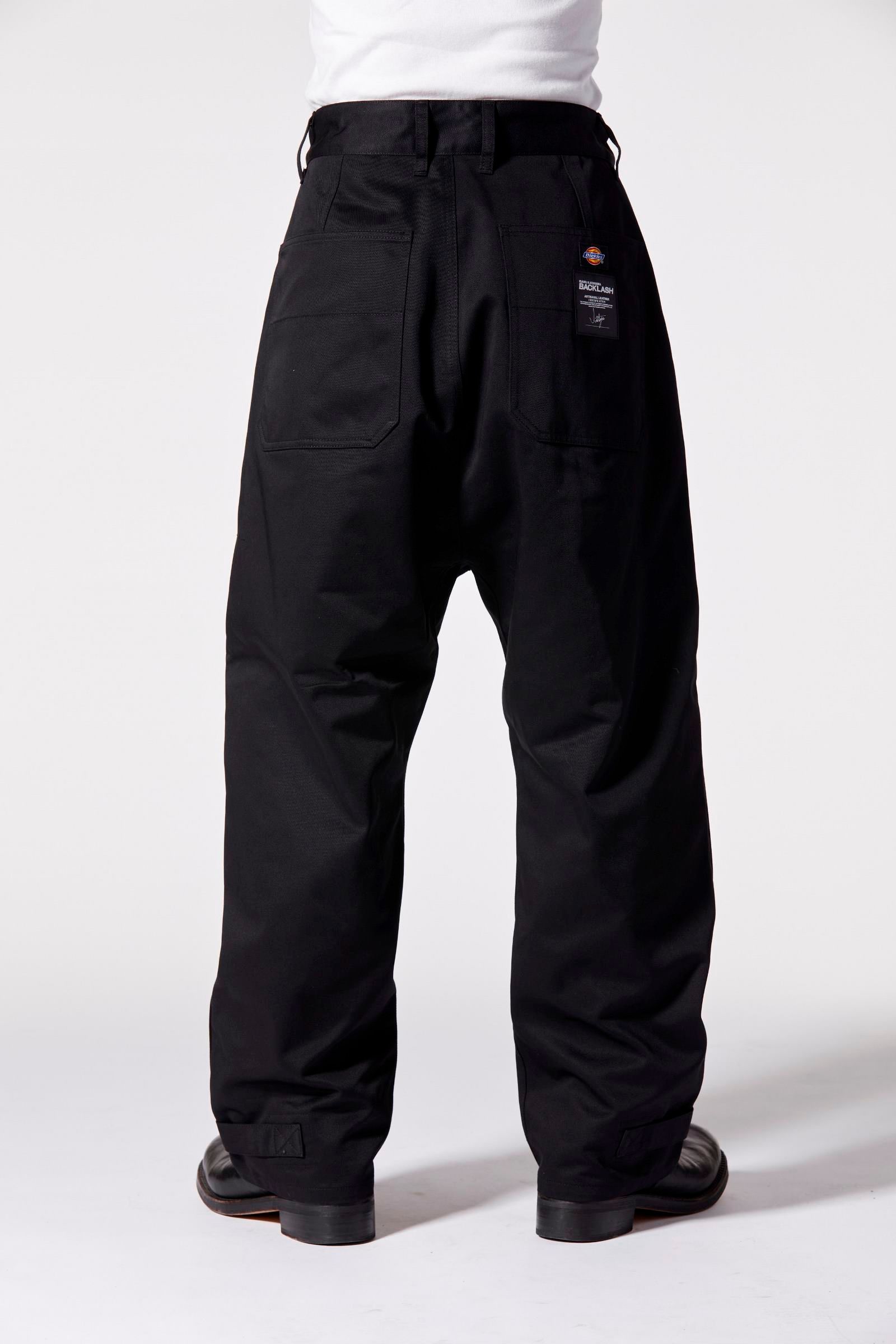 ISAMU KATAYAMA BACKLASH - ×× Dickies ダブルニーパンツ (BLACK