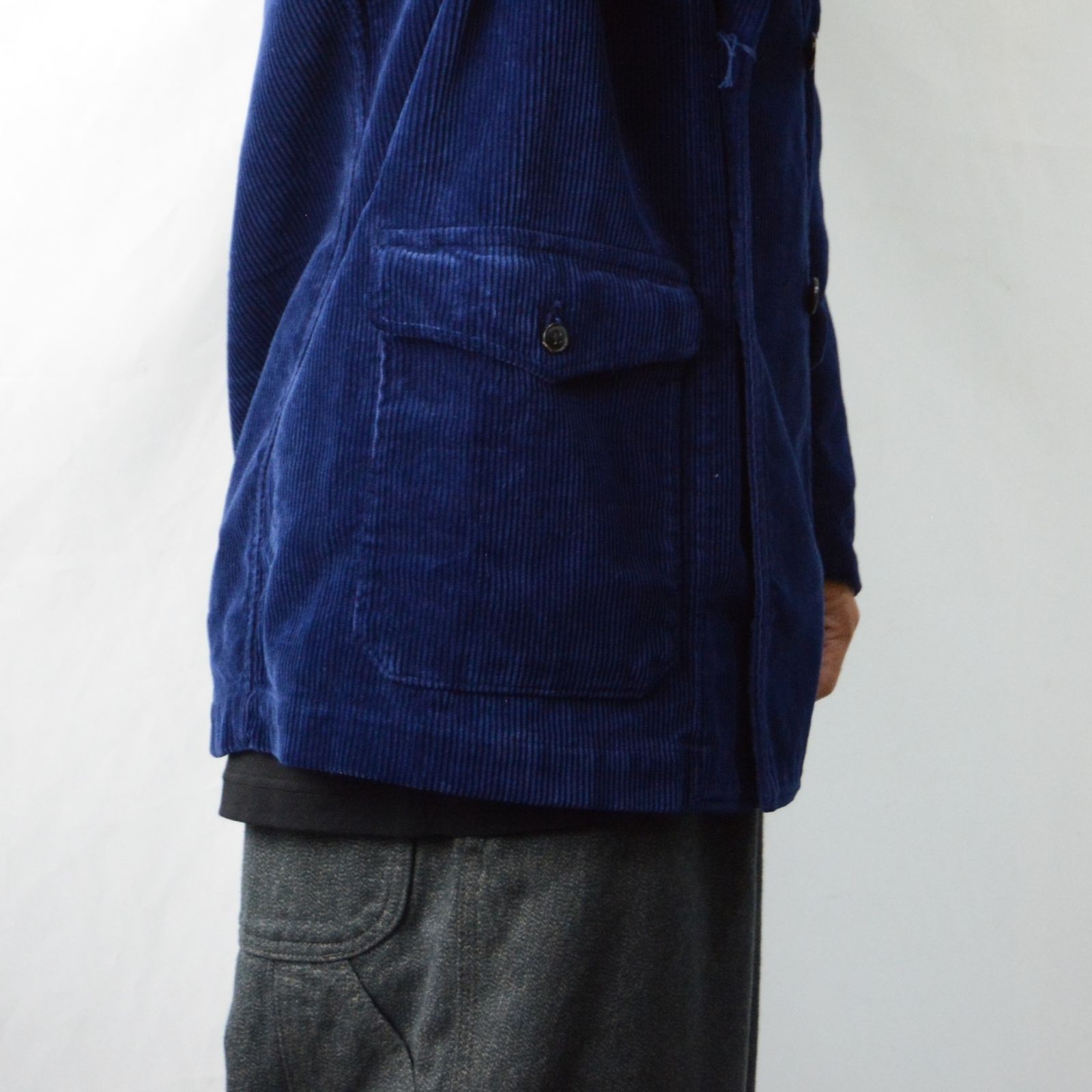 Porter Classic - CORDUROY DOUBLE TAILORED JACKET (BLUE