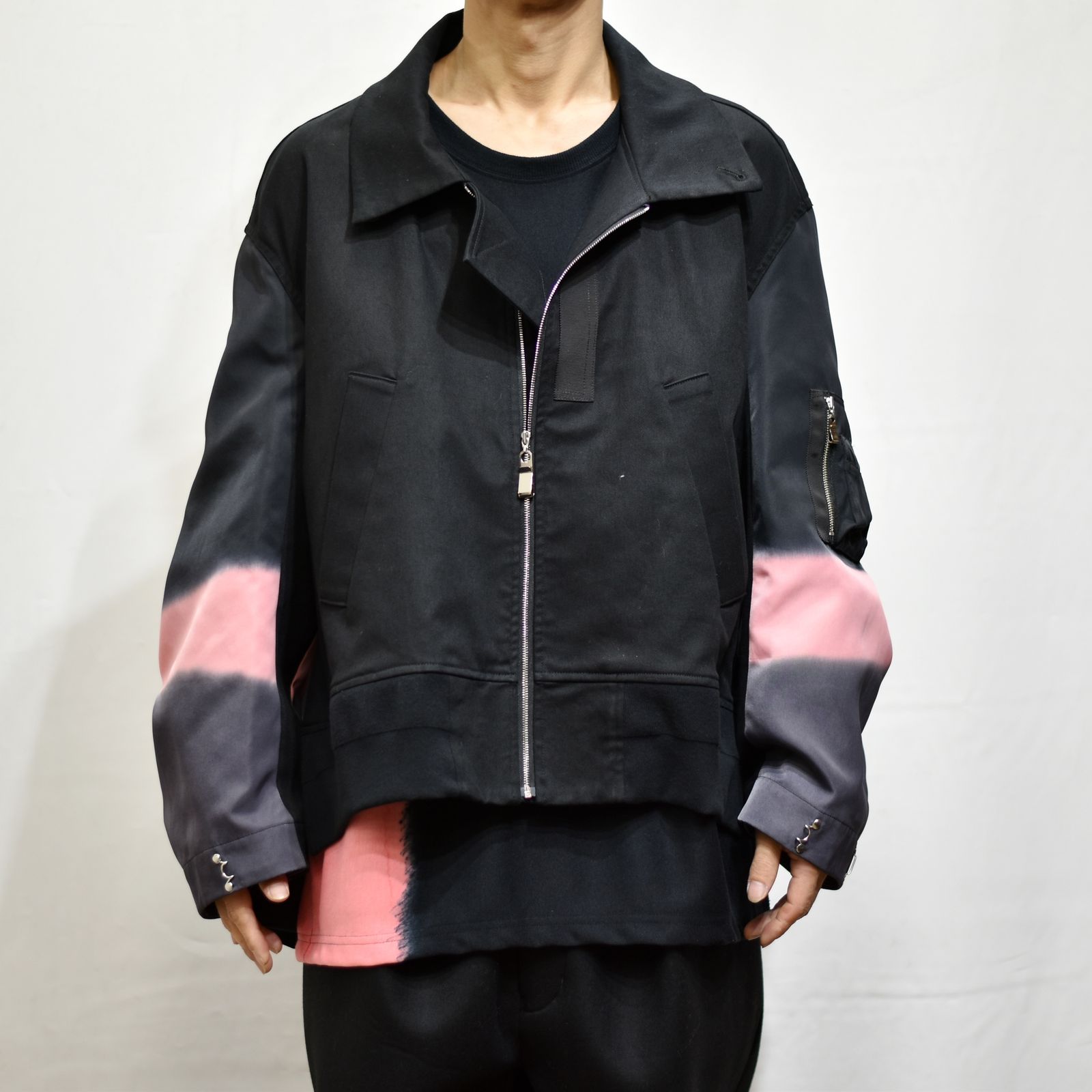 Licht Bestreben - ミクスチャーブルゾン / LB22AW-BL01-KTBD (BLACK