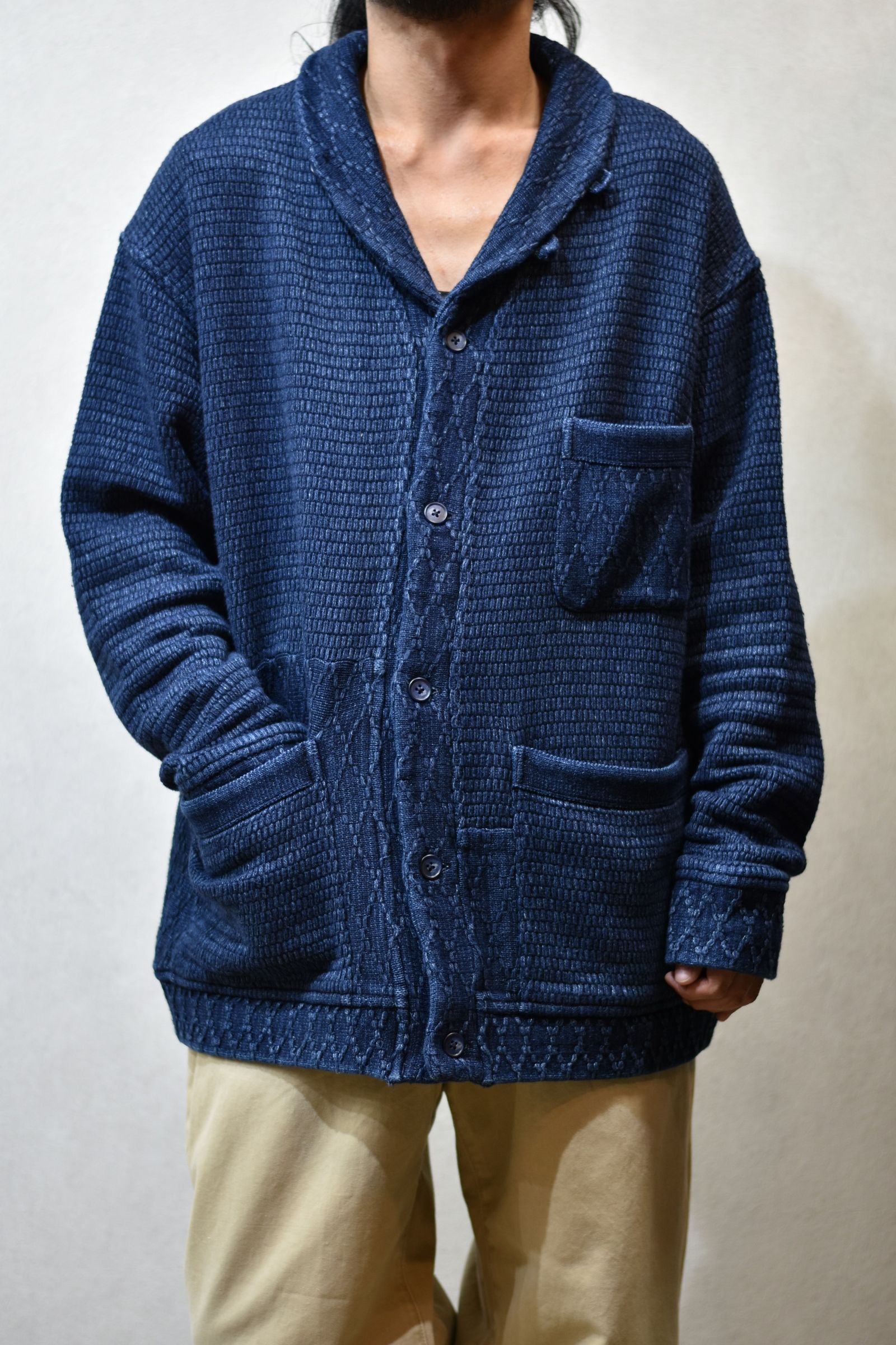 Porter Classic - BEATNIK KENDO KNIT CARDIGAN (BLUE) | chord online