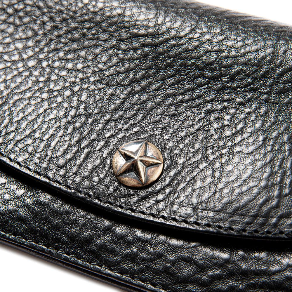 CALEE - SILVER STAR CONCHO LEATHER LONG WALLET / スターコンチョ