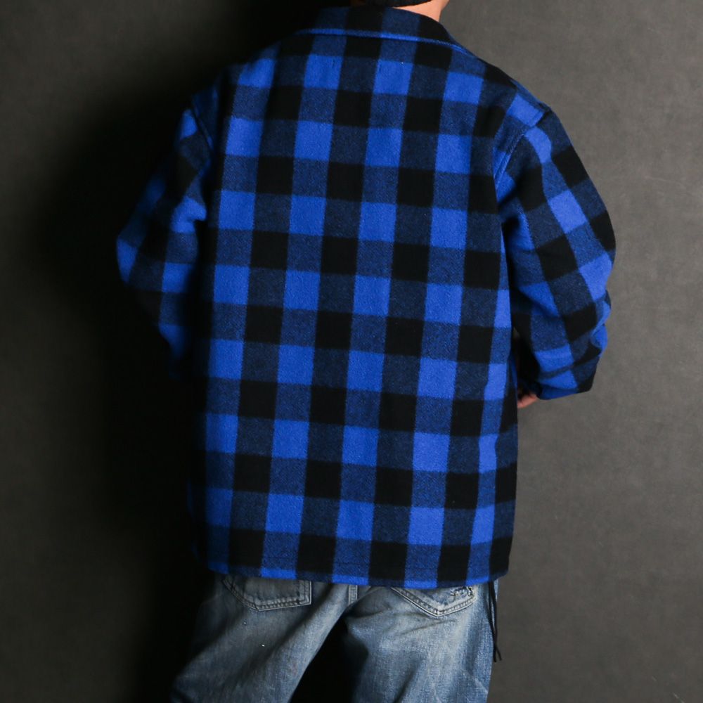 MASSES - × PORKCHOP / WOOL JACKET P - Blue × Black / バッファロー