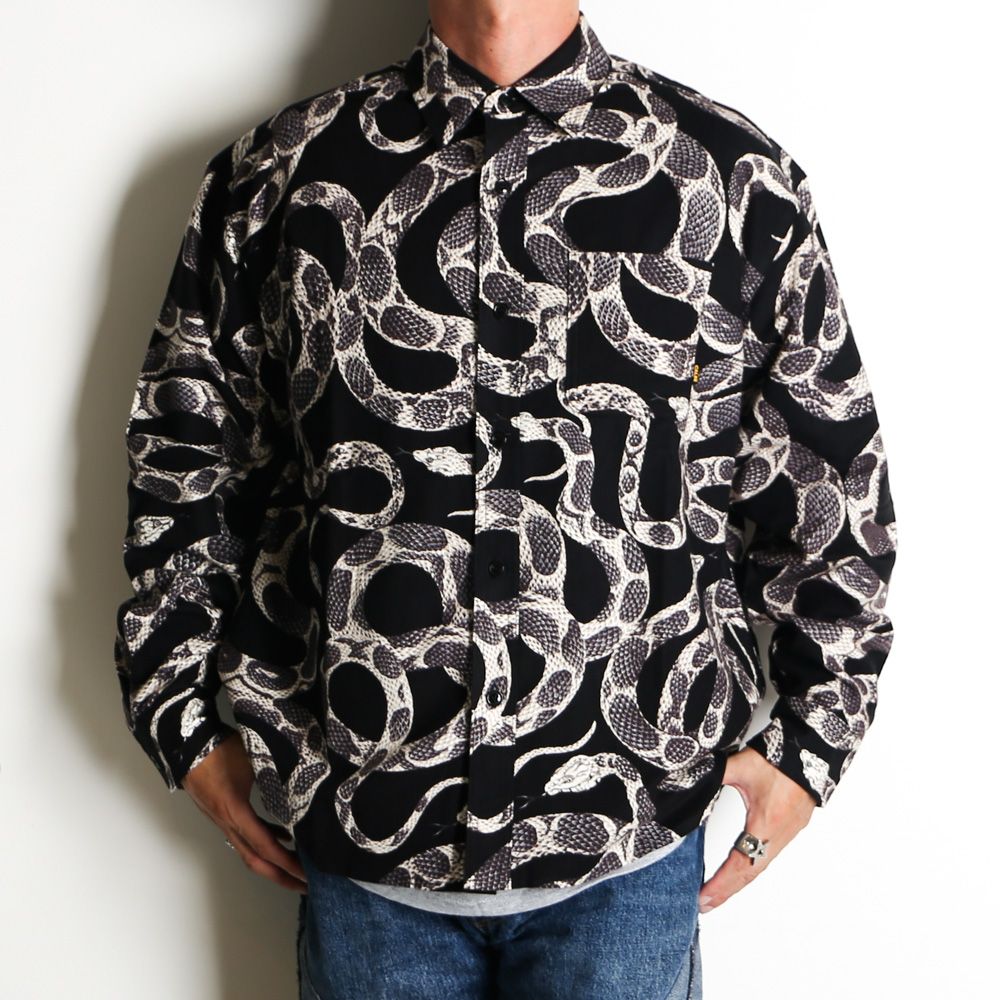 CALEE - PRINT NEL L/S SH ＜SNAKE PATTERN＞ / スネークプリント