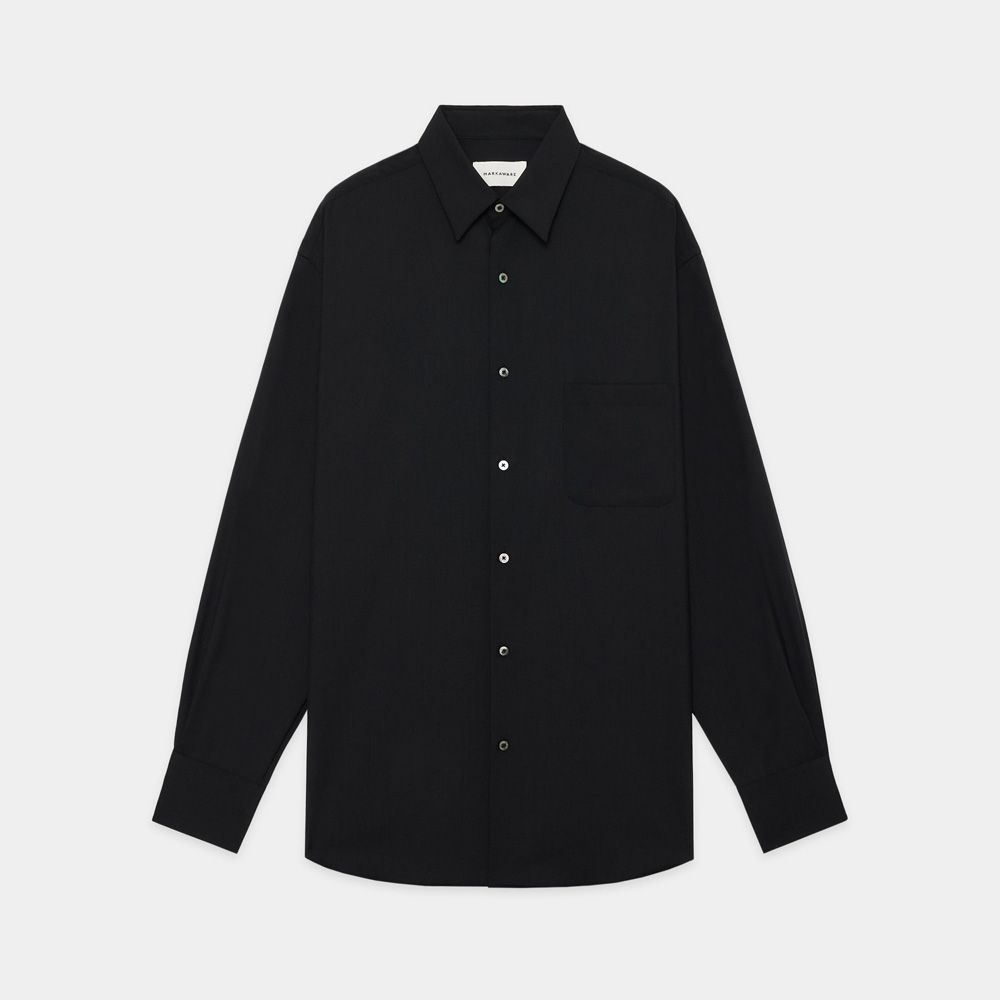 MARKAWARE - COMFORT FIT SHIRT - BLACK / オーガニックウール2/80
