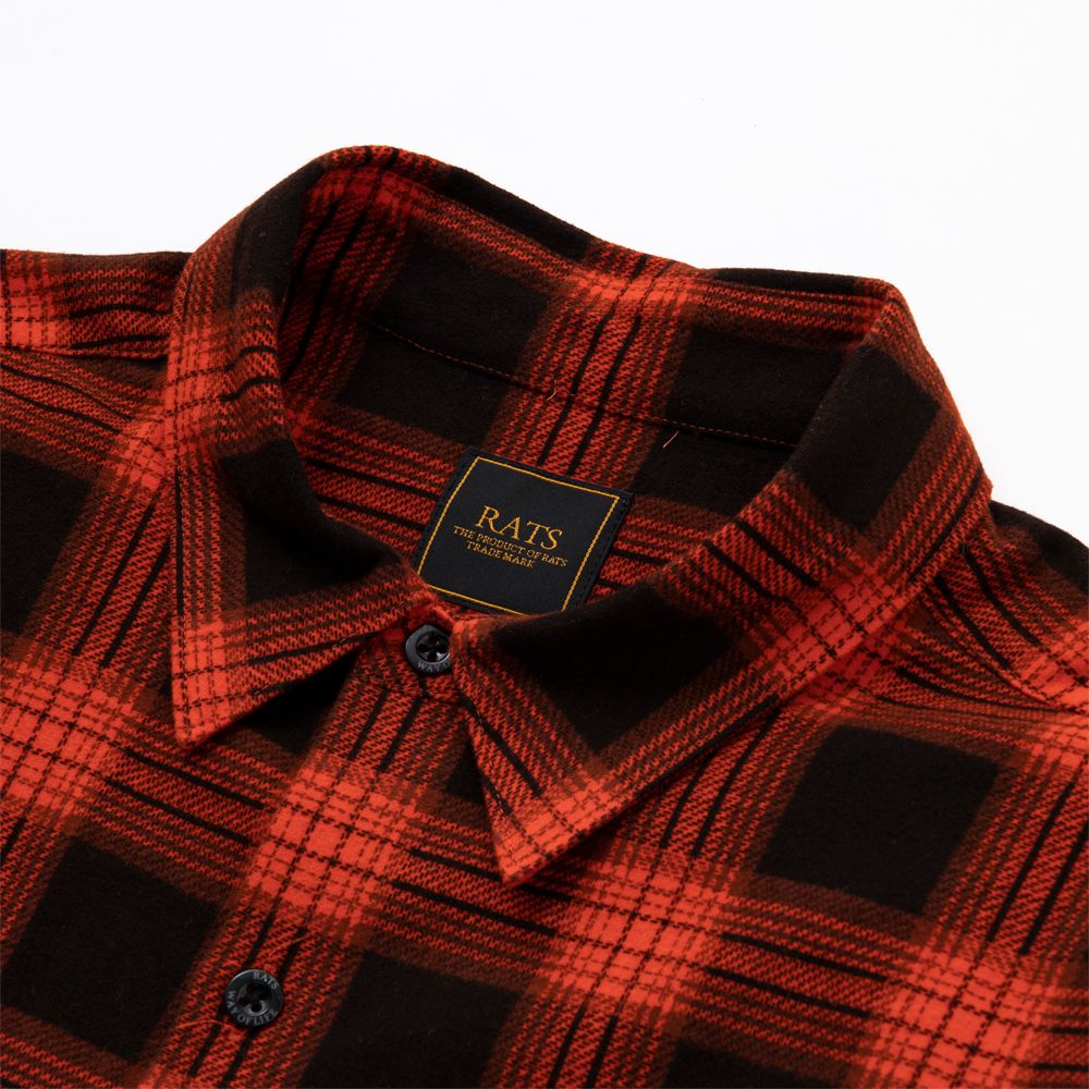 RATS - PRINT FLANNEL CHECK SHIRT / プリントチェック ネルシャツ
