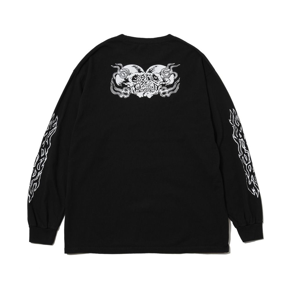 MASSES - T-SHIRT L/S TWIN SKULL - Black / ロングスリーブ Tシャツ