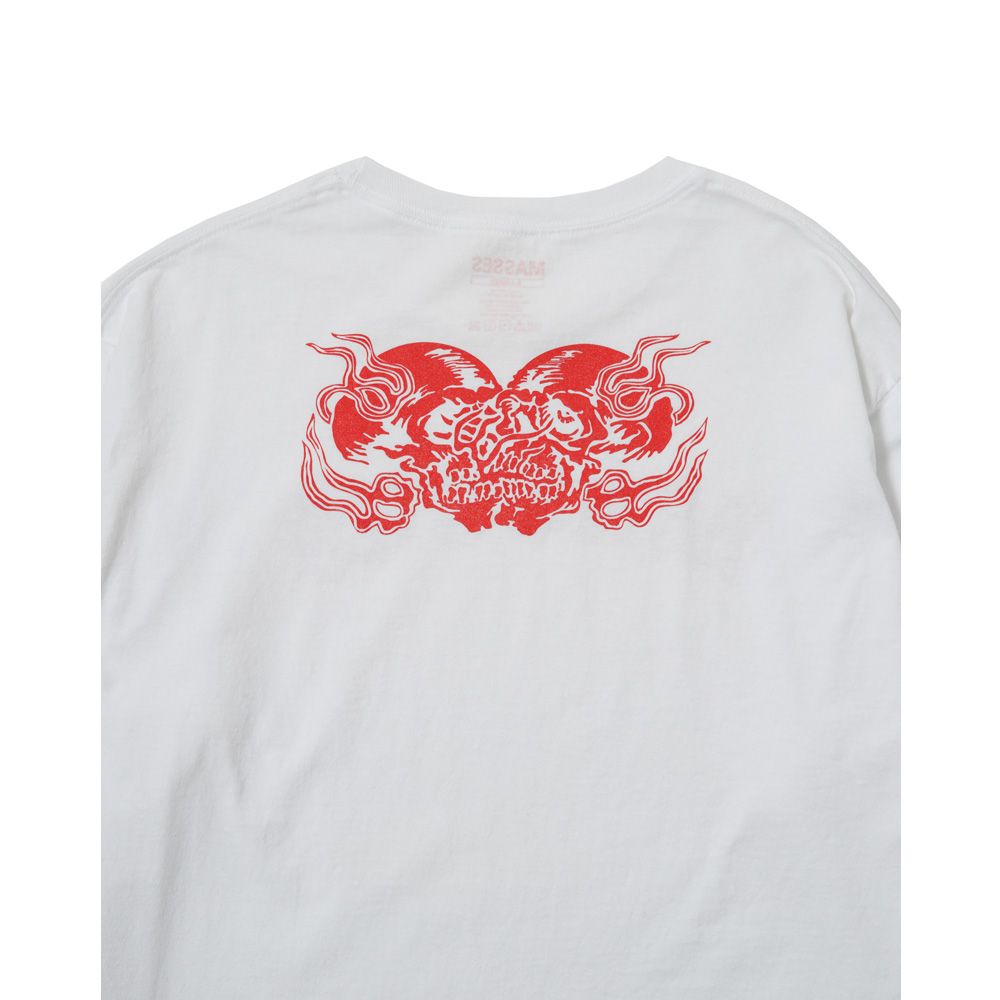 MASSES - 【ラスト1点-サイズS】T-SHIRT L/S TWIN SKULL - White