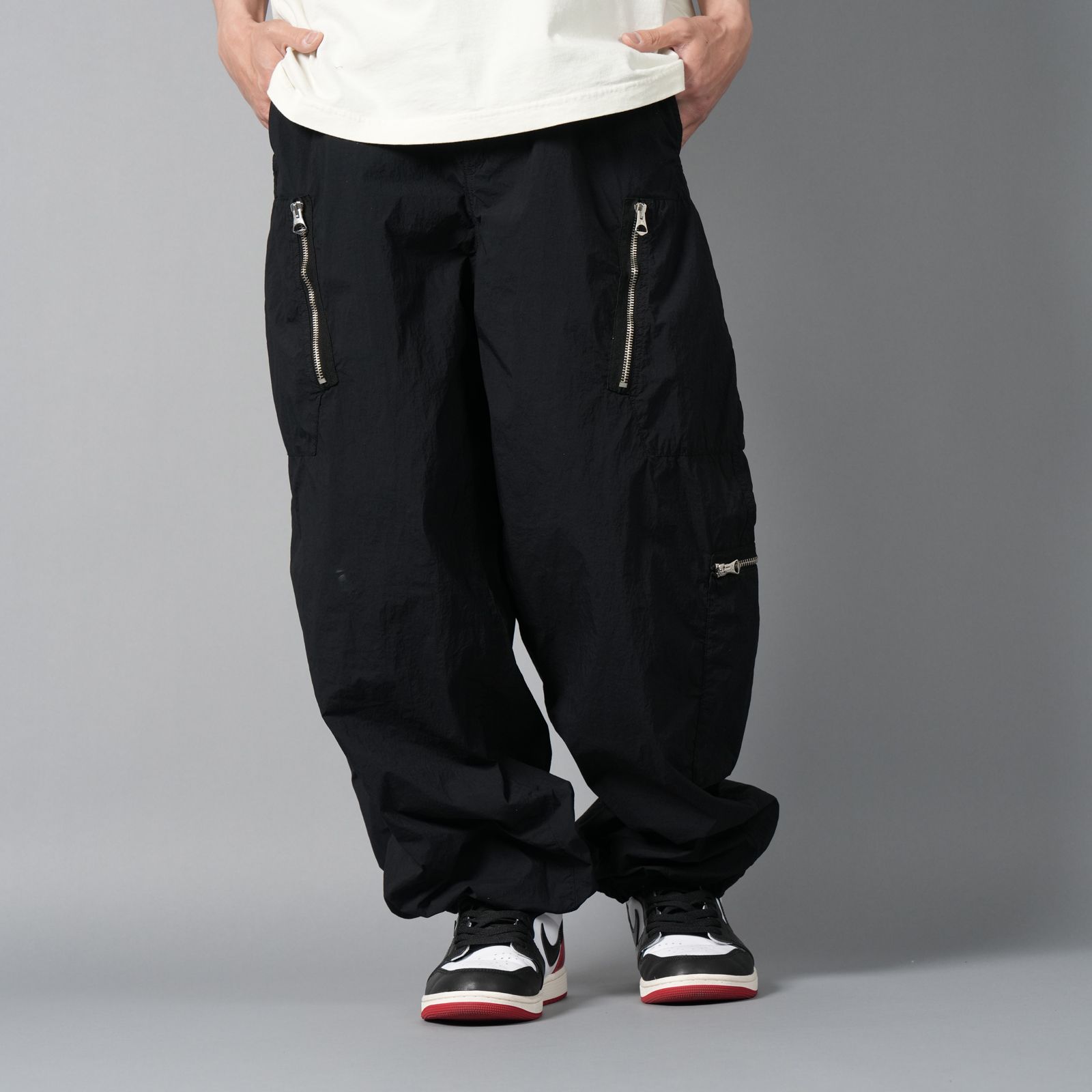 Ten c - GARMENT DYED NYLON TACTEL CARGO / カーゴパンツ (ブラック