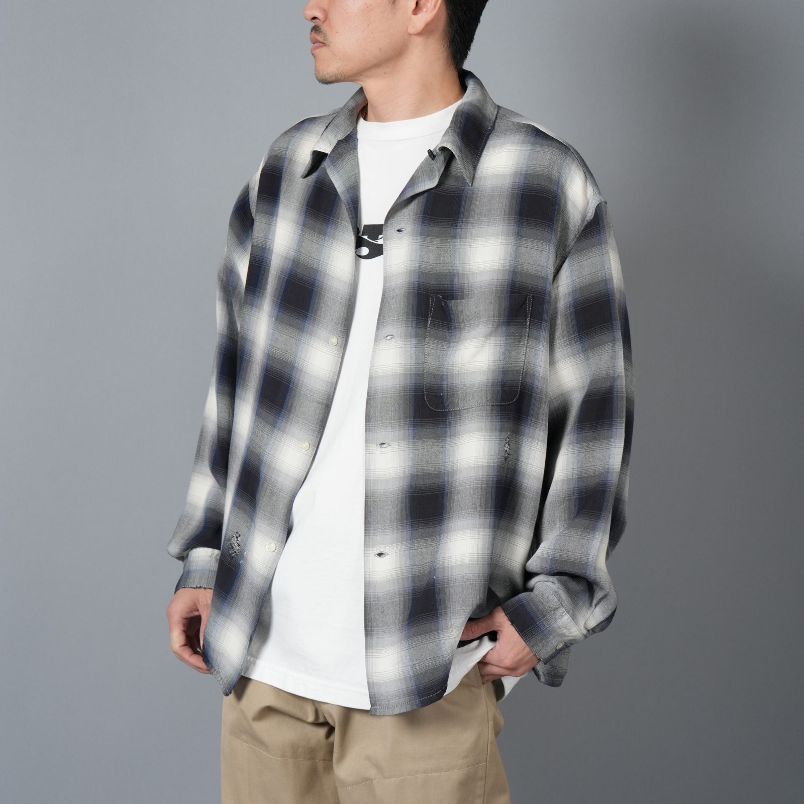 希少XL】SAINT MICHAEL ダメージ加工 チェックシャツ 希少XL】SAINT