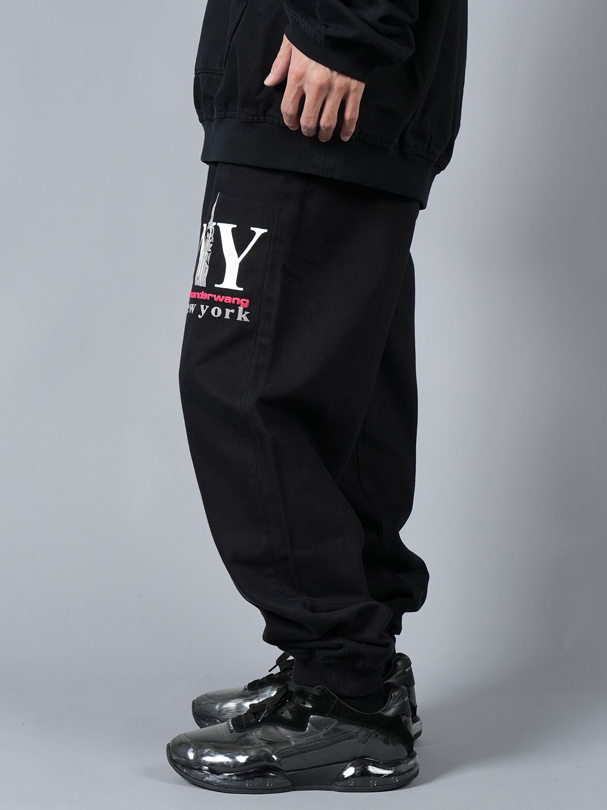 alexander wang - 【ラスト1点】DENIM SWEATPANT WITH PUFF PRINT