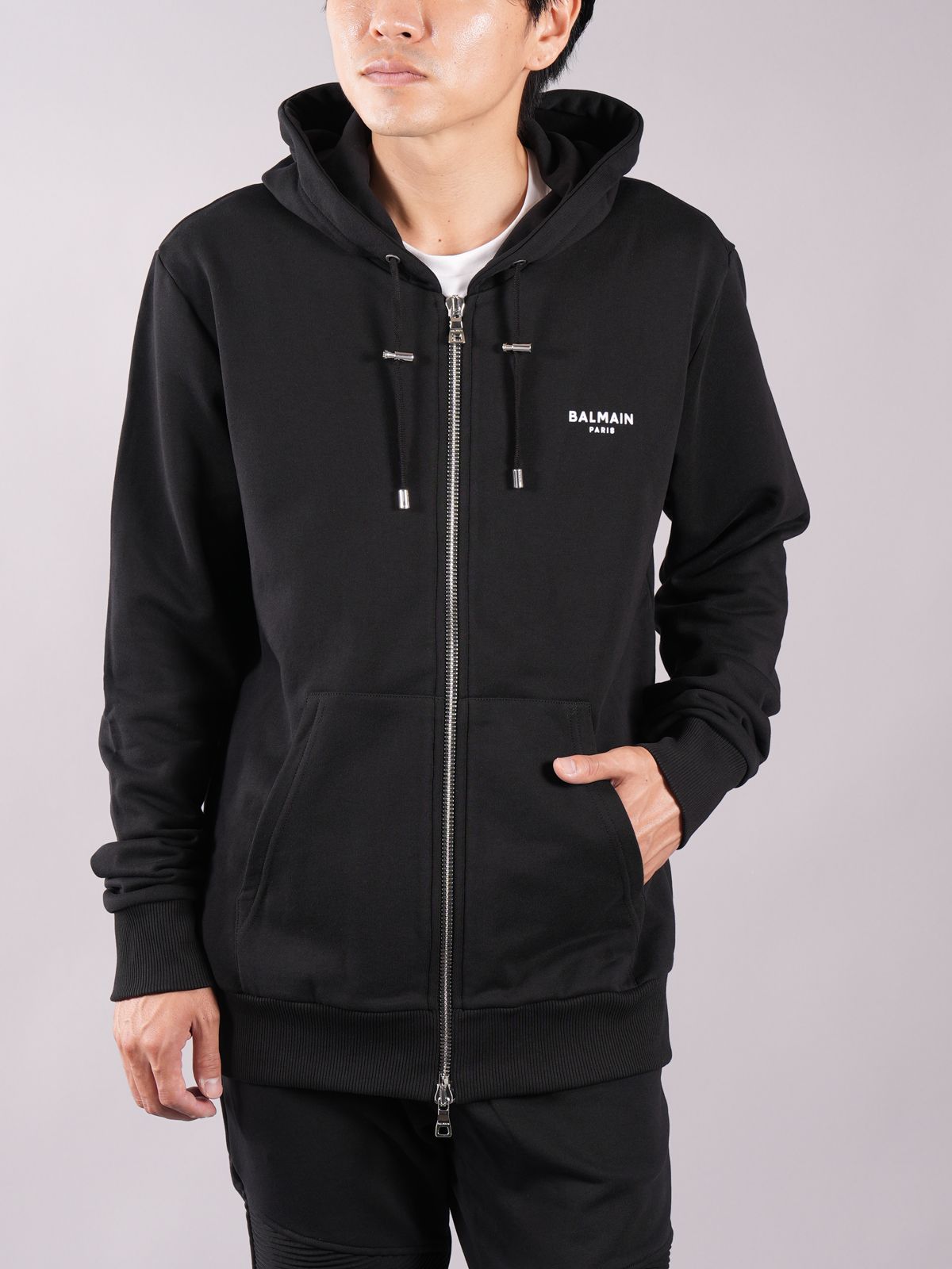 BALMAIN - 【ラスト1点】BALMAIN FLOCK HOODIE / フロック フーディー