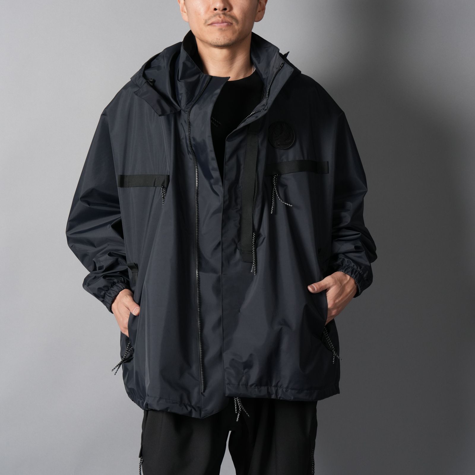 ALMOSTBLACK - 【GHOST】WOVEN 3L WATER-REPELLENT HOOD PONCHO NINJA