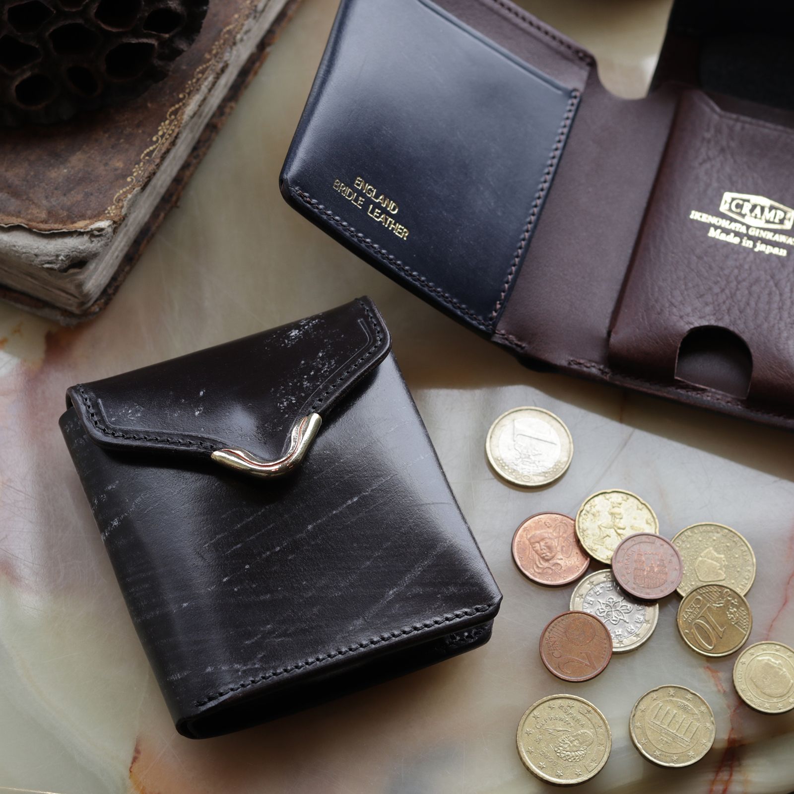 池之端銀革店 - 【Cramp】ギャルソンスリムウォレット UKブライドル