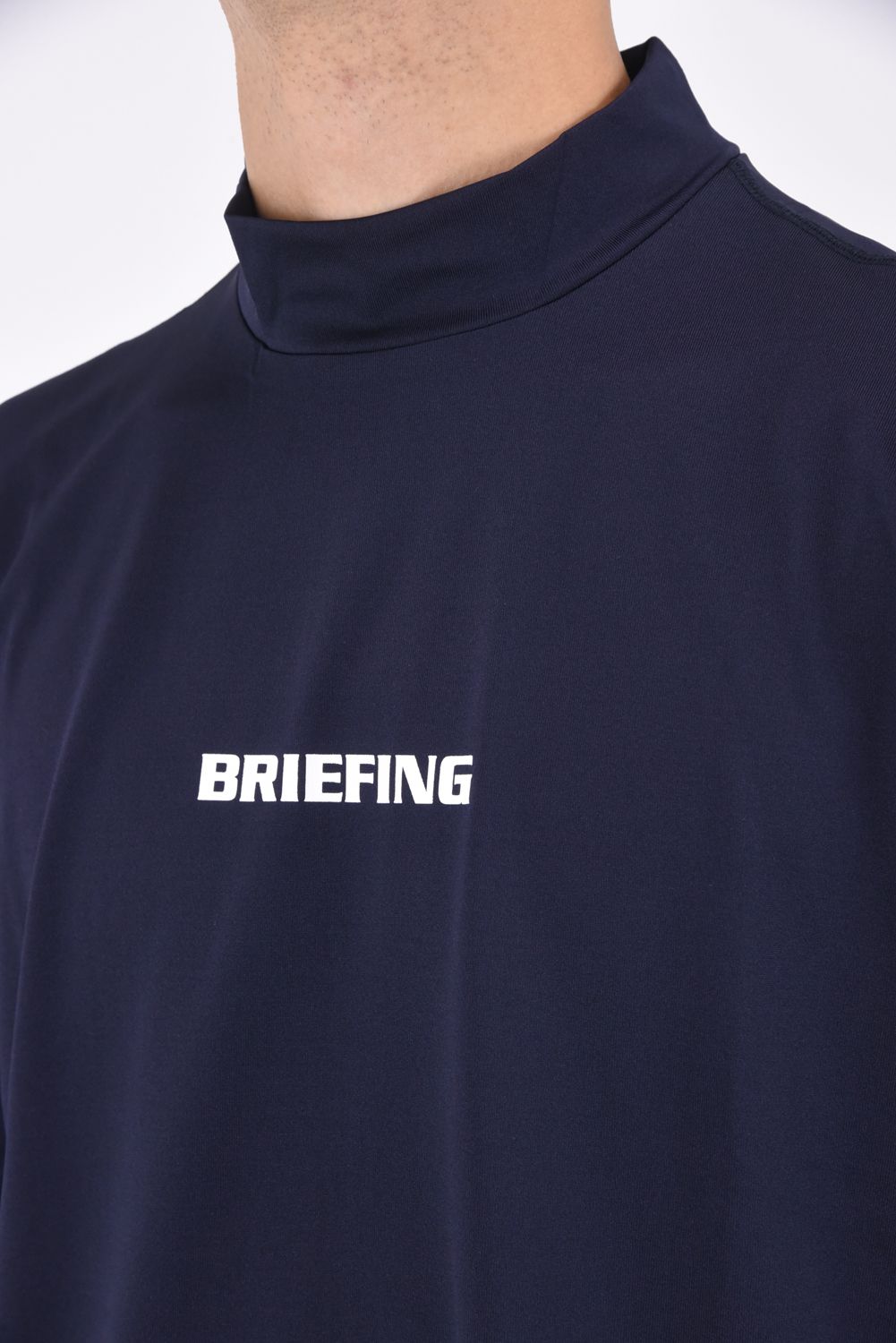 BRIEFING モックネックゴルフ長袖シャツ M ネイビー Mサイズ