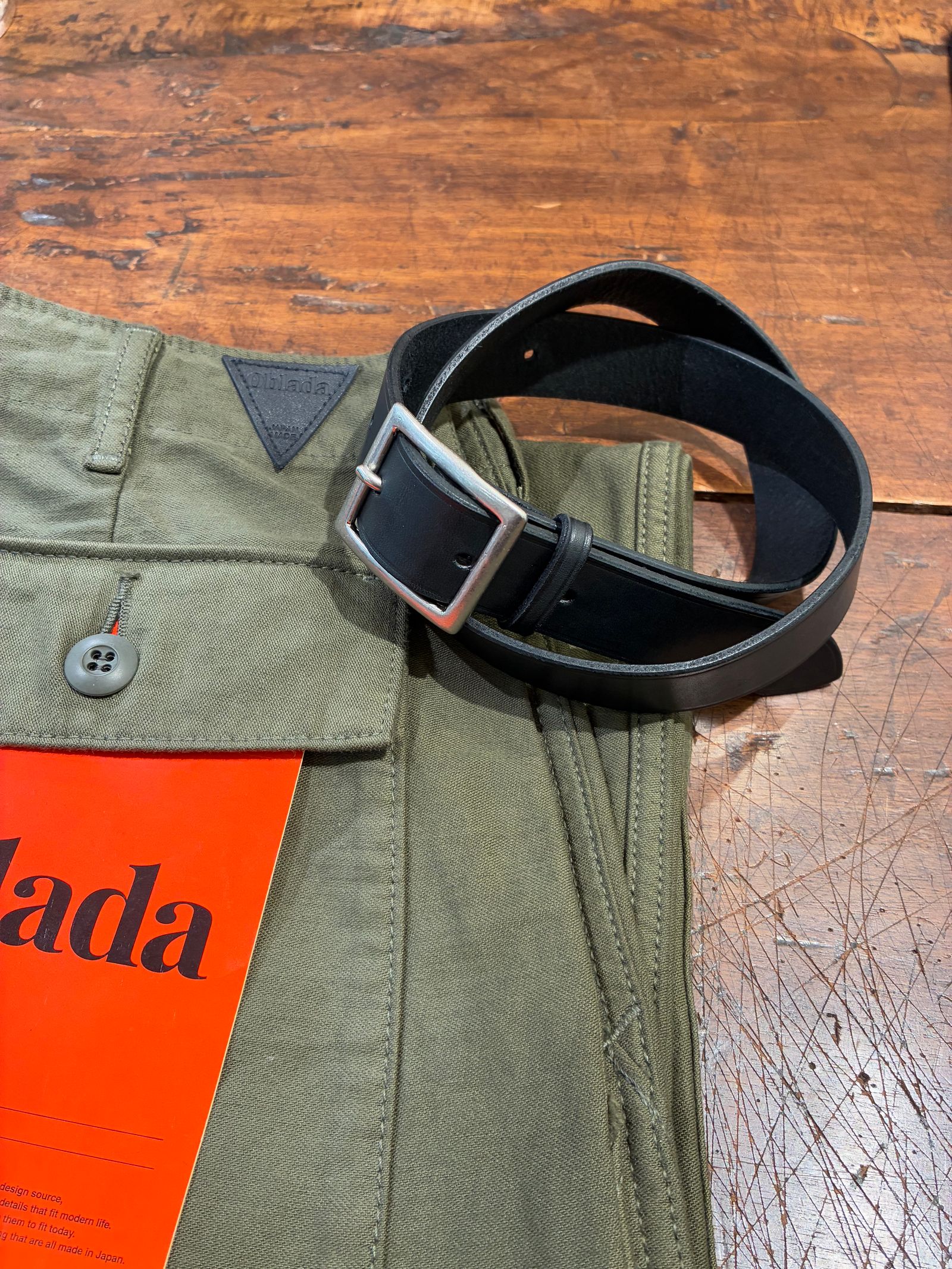 oblada - GARRISON BELT MINI 30mm / レザーベルト / ブラック