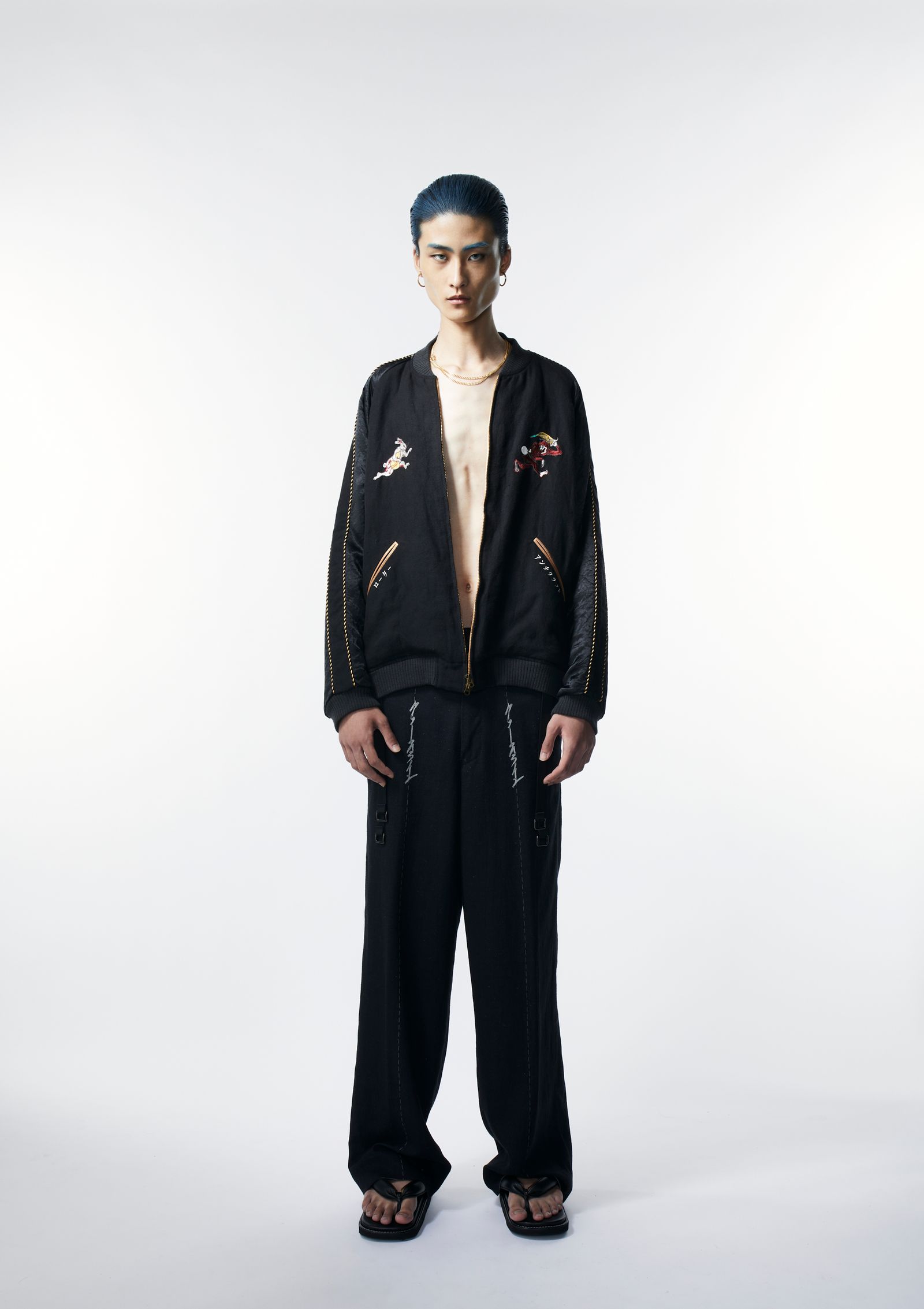 Azuma - × ROTAR 鳥獣戯画 SUKA JACKET / スカジャン (BLACK,BLUE) | HAZE