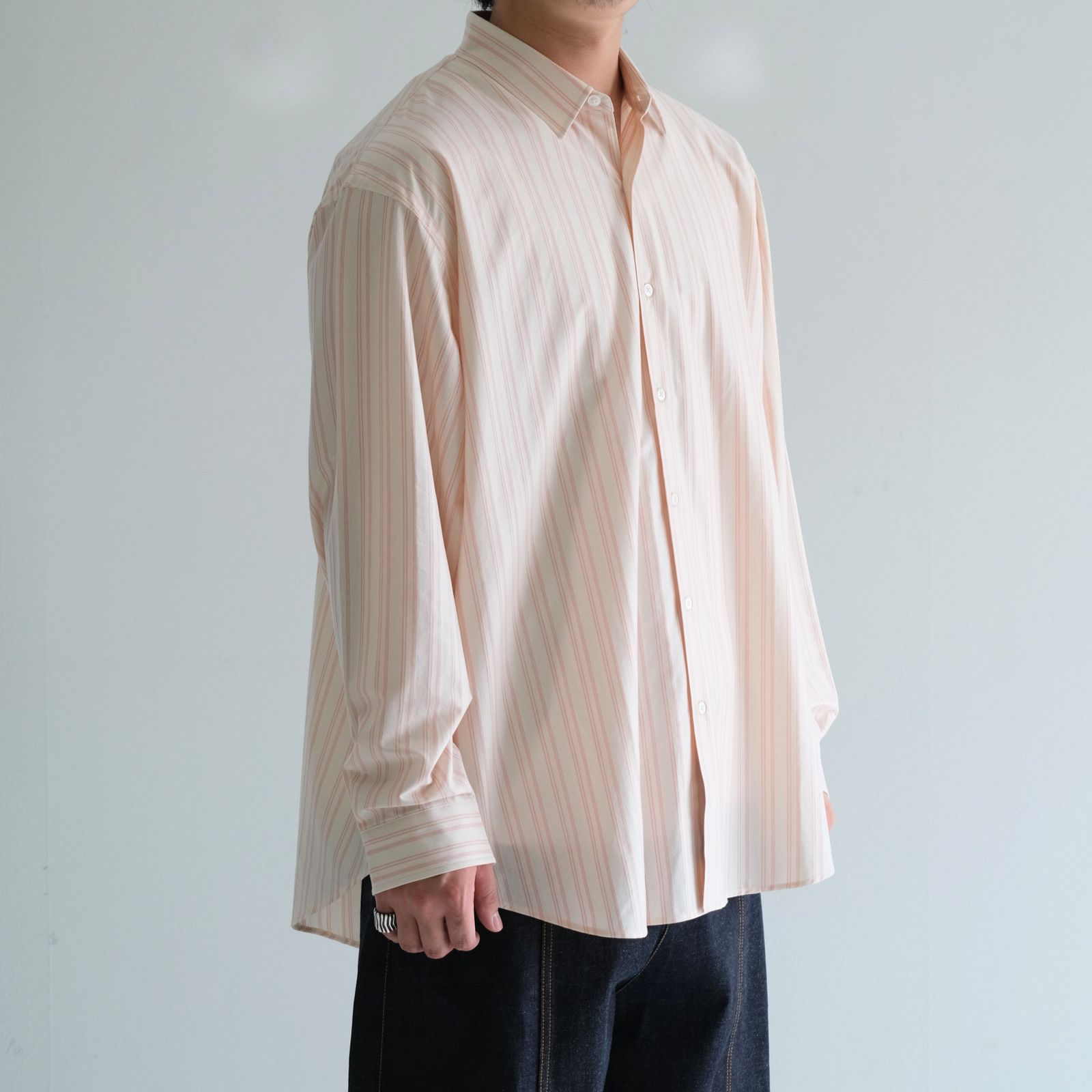 KANEMASA PHIL. - 46G Atmosphere Stripe L/S Shirt / シャツ / ピンク