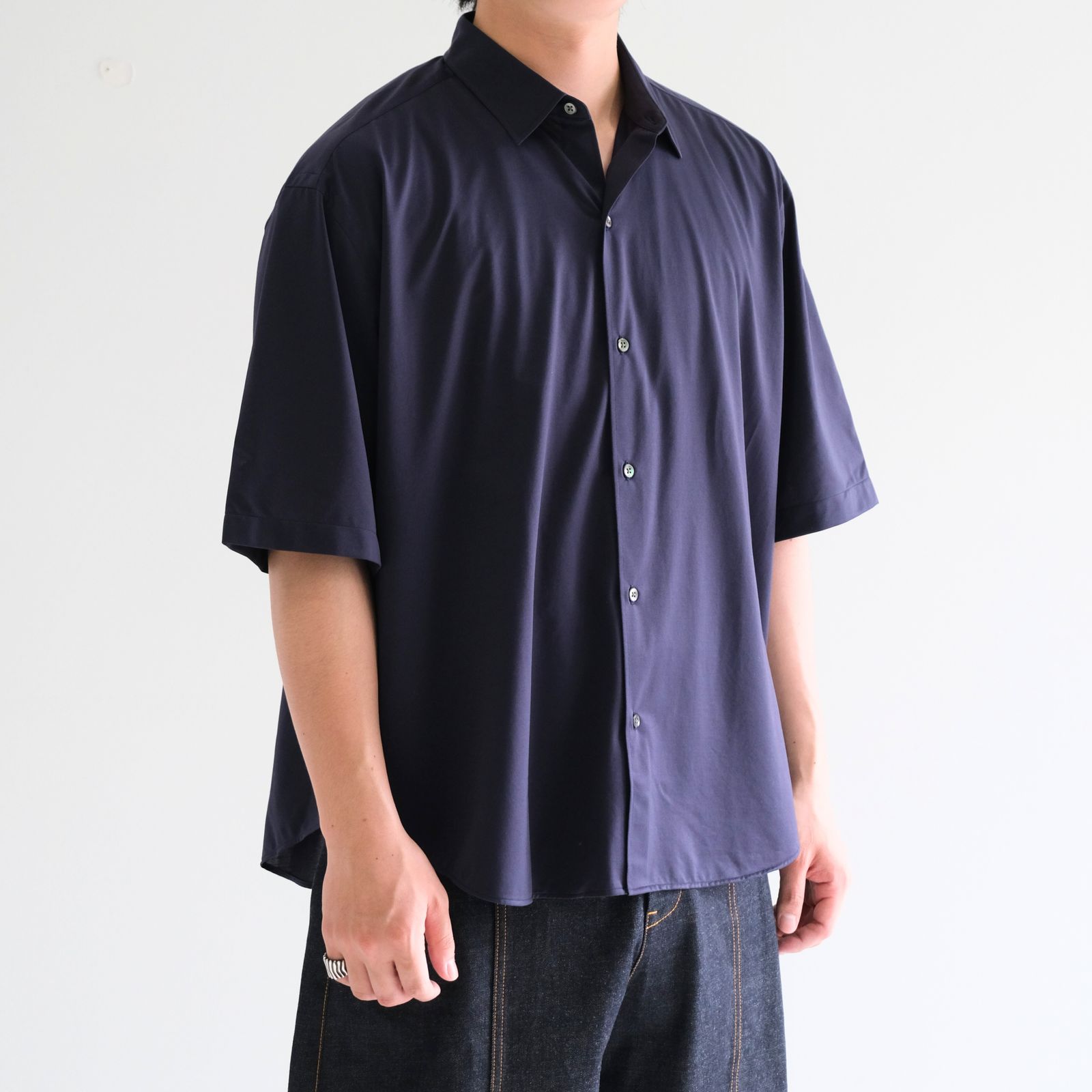KANEMASA PHIL. - 46G Atmosphere S/S Shirt / シャツ / 半袖 / NAVY | iko