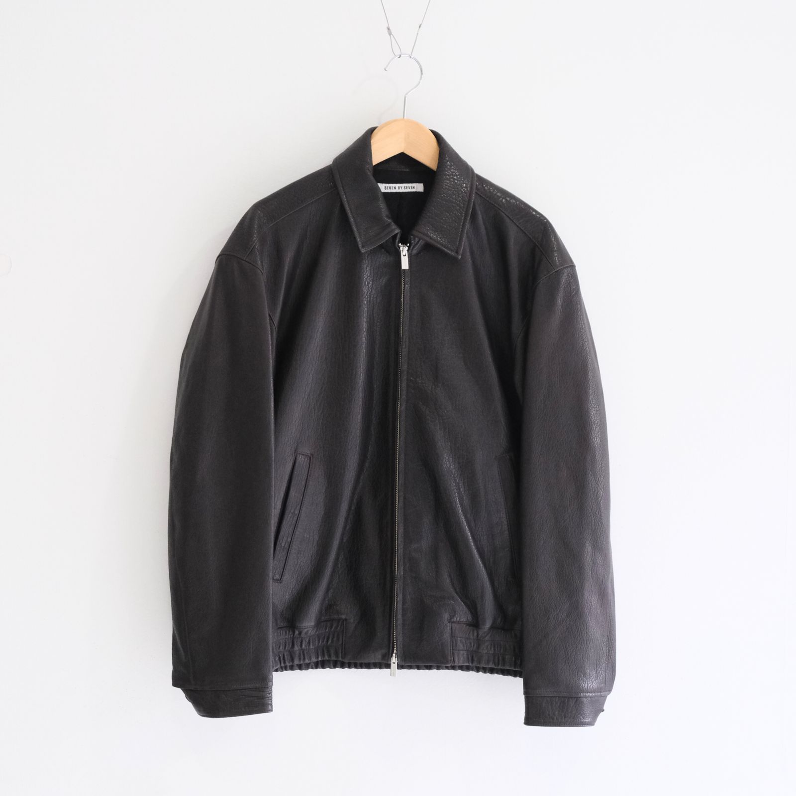 SEVEN BY SEVEN - LEATHER ZIP UP BLOUSON ‐Sheep Shrink leathe