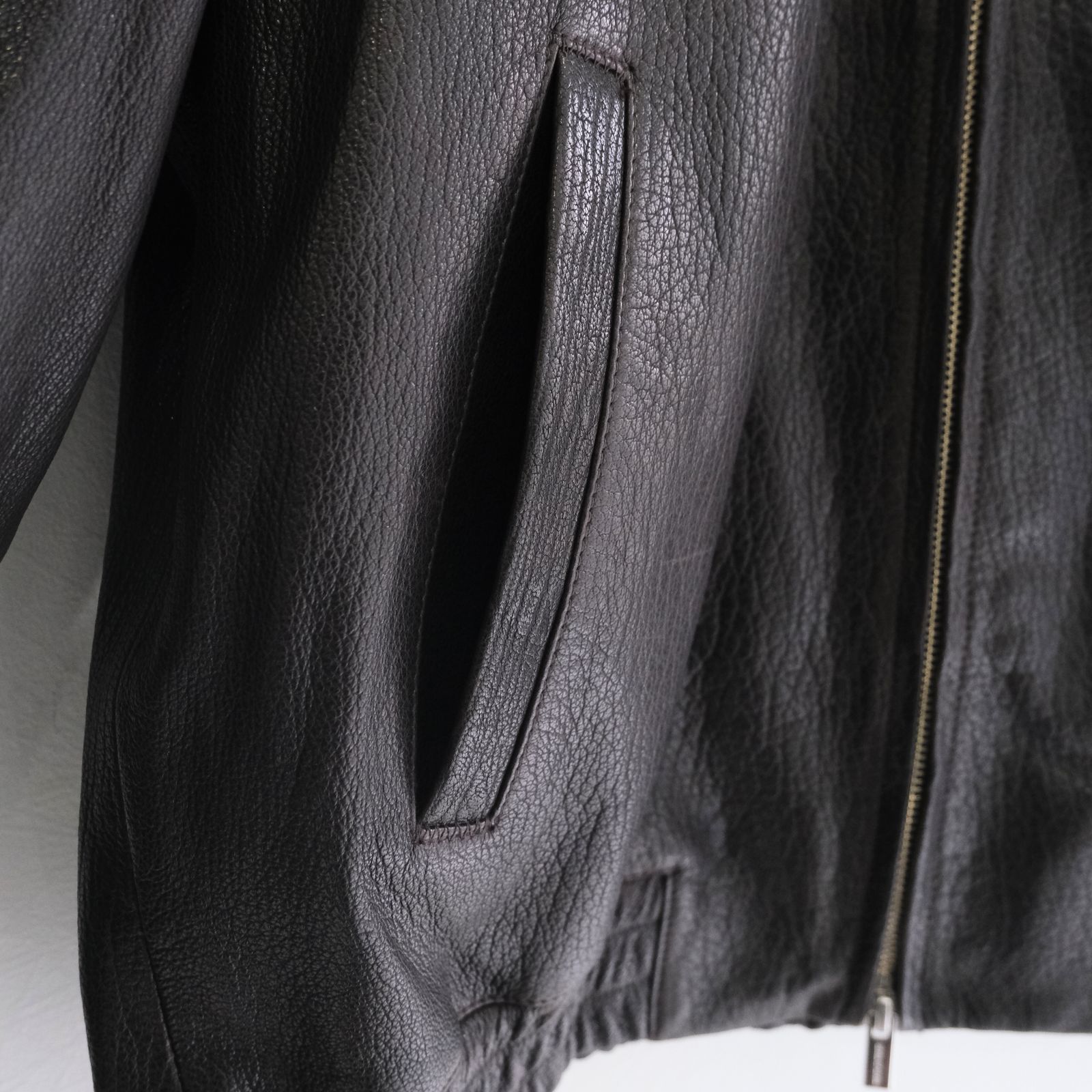 SEVEN BY SEVEN - LEATHER ZIP UP BLOUSON ‐Sheep Shrink leathe