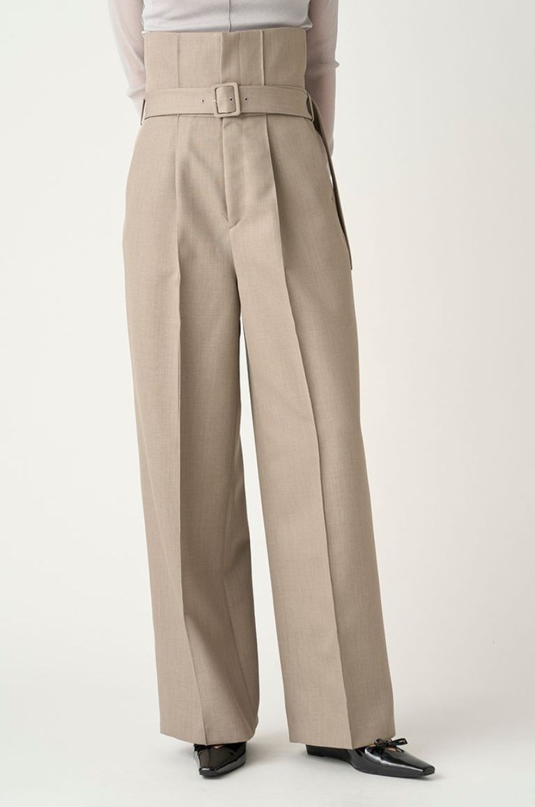 FRAY I.D - 2wayツイルスーパーハイウエストパンツ ( ベージュ