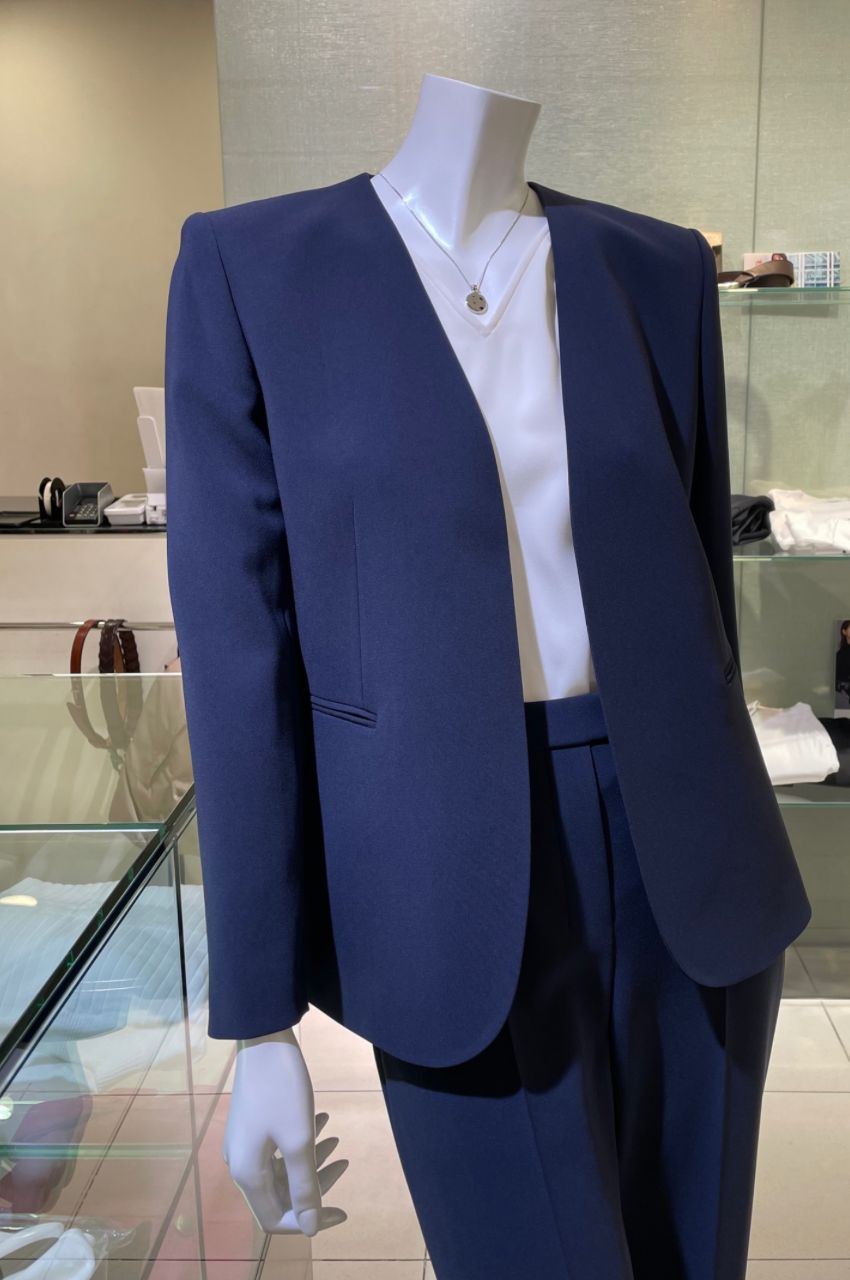 Theory セオリー ノーカラースーツ ネイビー サイズ2 Theory - ノー