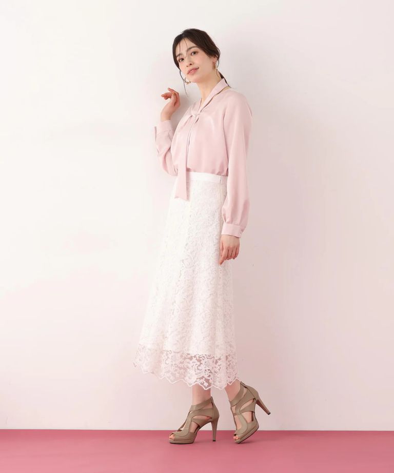 PINKY&DIANNE - 2WAYボウタイブラウス(ピンク) ポリエステル