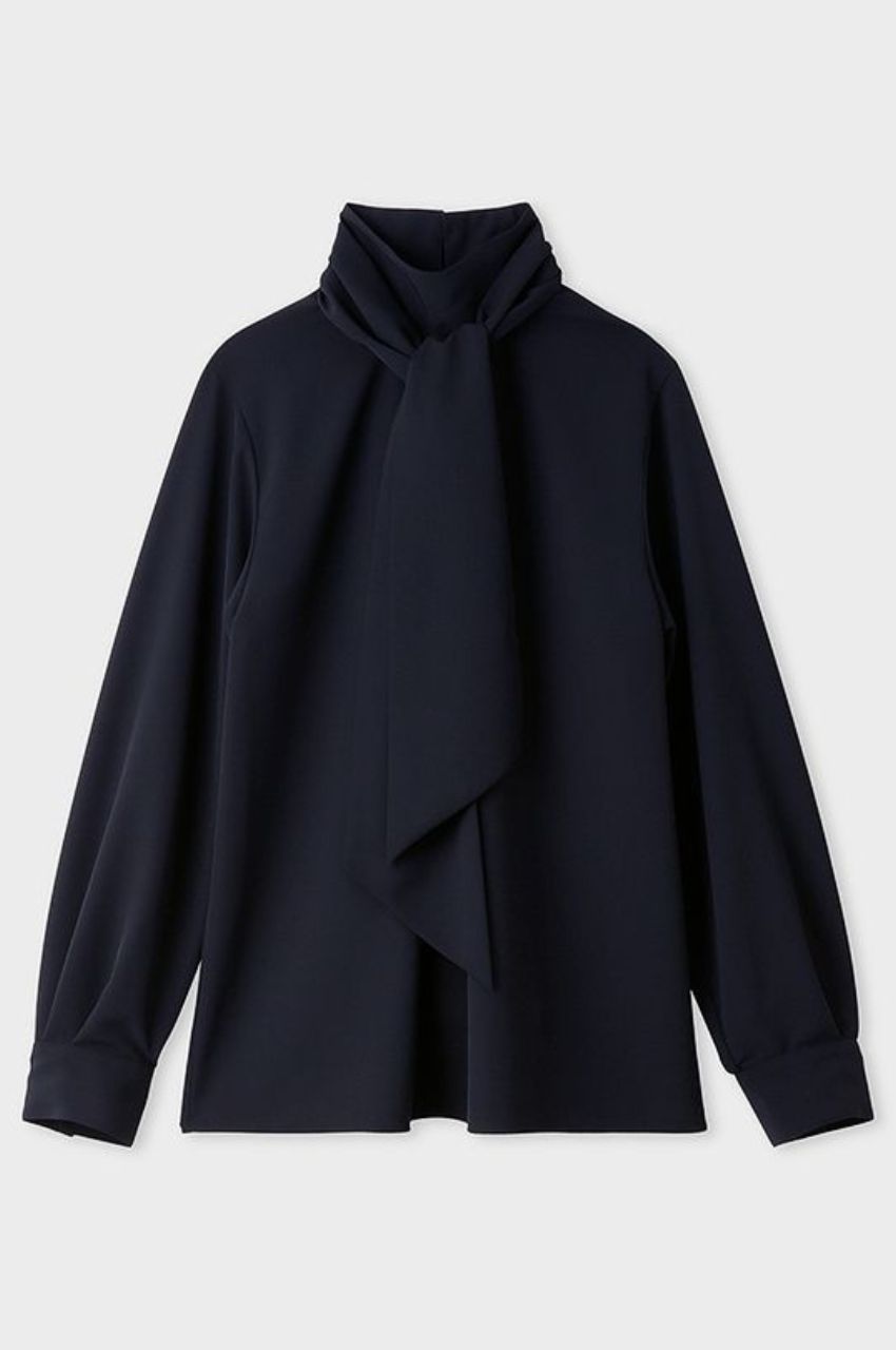 MIESROHE - シルキーボウタイブラウス(ベージュ)ポリエステル