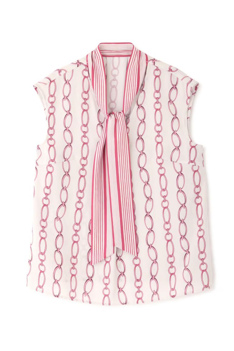 PINKY&DIANNE - チェーンプリントボウタイブラウス（ピンク