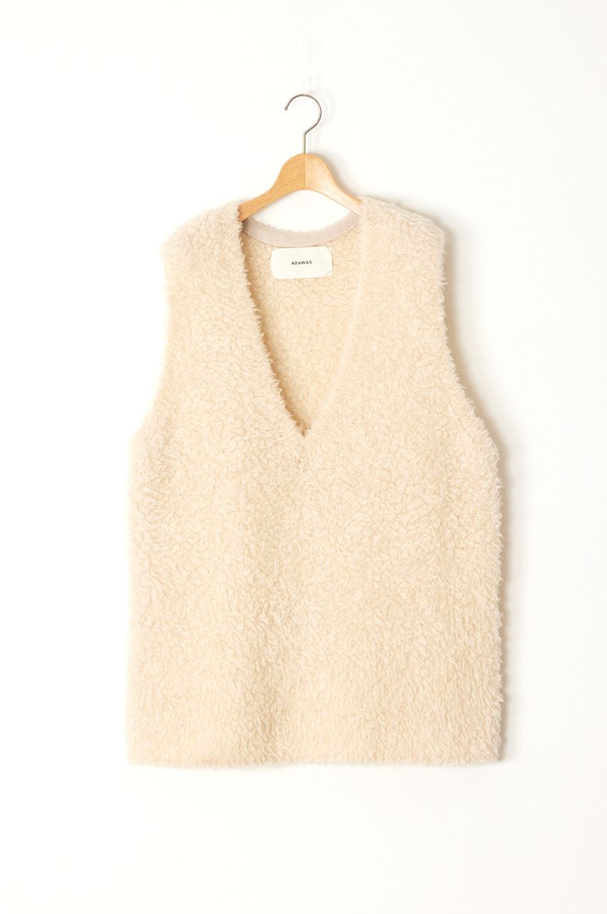 ADAWAS - Vニットベスト (シルバー) ウール / 長め / 柔らかい | LA FEMME